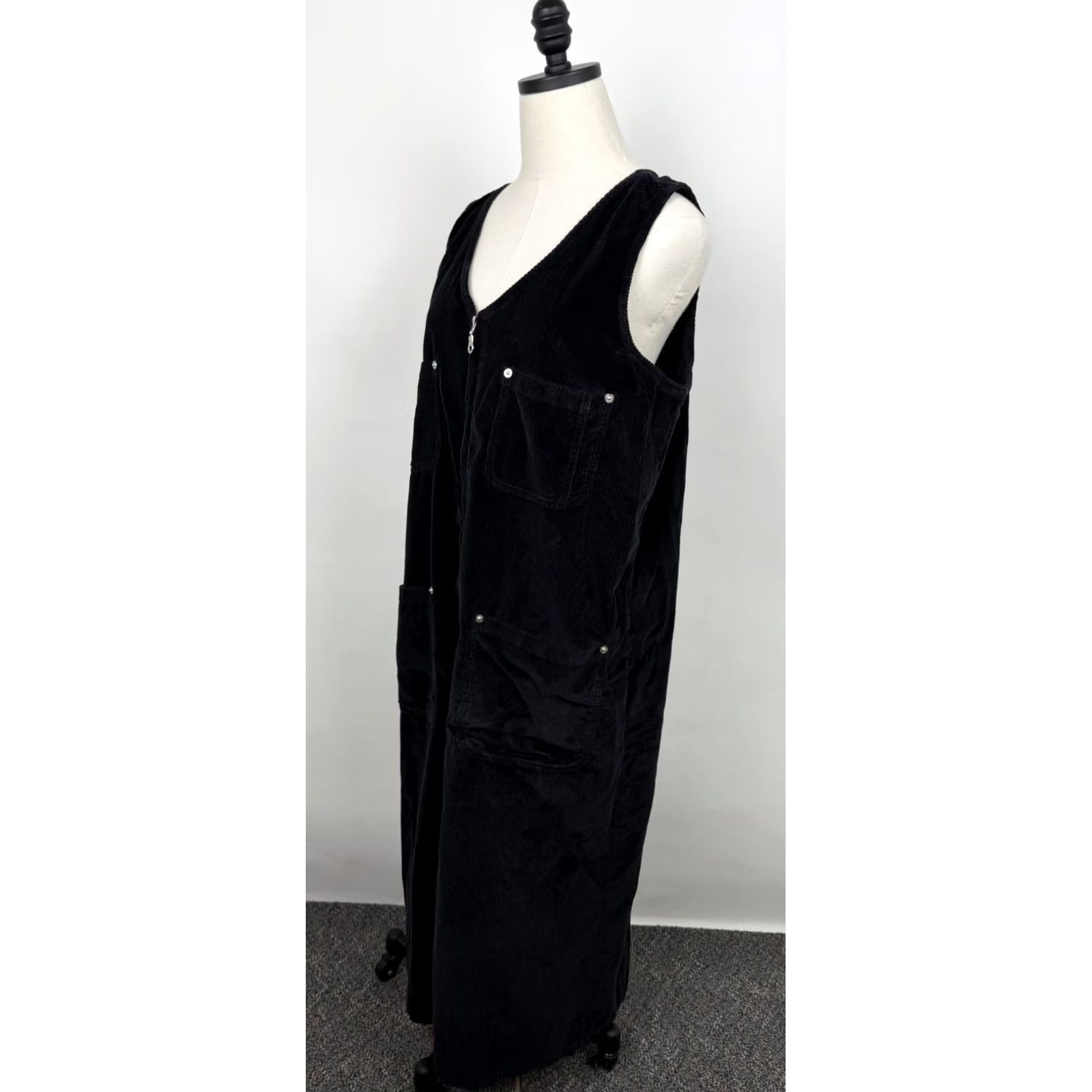 Avenue VINTAGE Avenue Maxi Dress Women XL Black Corduroy Full Zip 90s Y2K Vintage Dress Size XL / US 12-14 / IT 48-50 - 6 Thumbnail