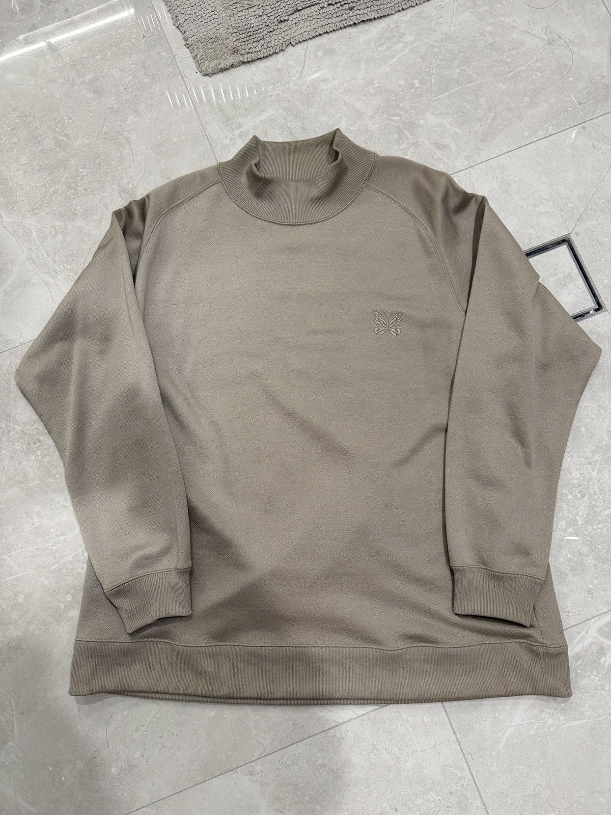Needles Needles Mock Neck Sweatshirt Stone/Beige, Size M Size US M / EU 48-50 / 2 - 2 Thumbnail