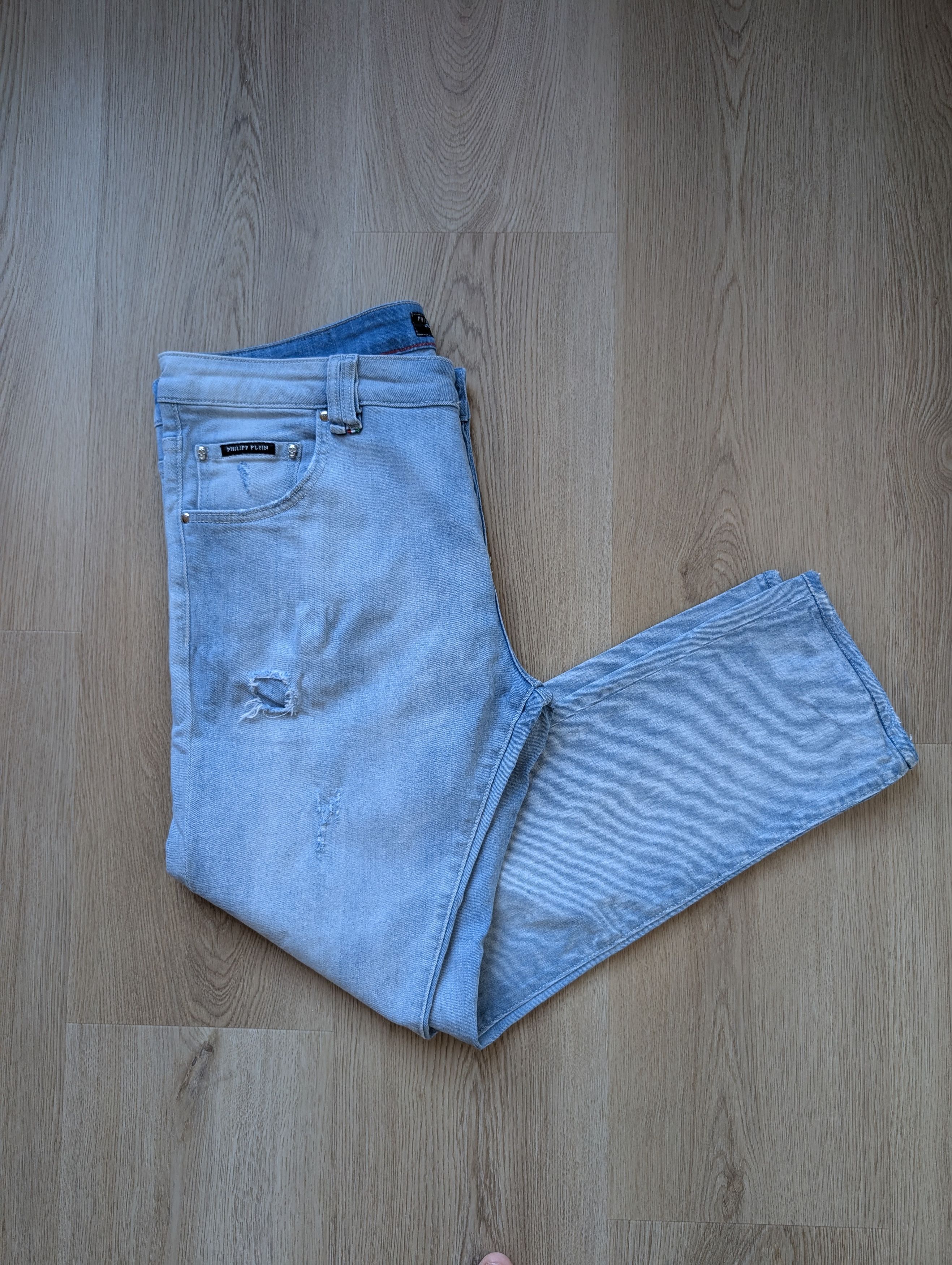 Philipp Plein Philipp Plein Illegal Fight Club Straight Distressed Jeans Size US 38 / EU 54 - 1 Thumbnail