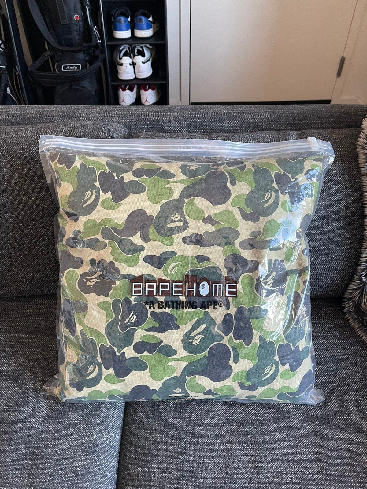 Pre-owned Bape Abc Camo Pillow 20” X 20”