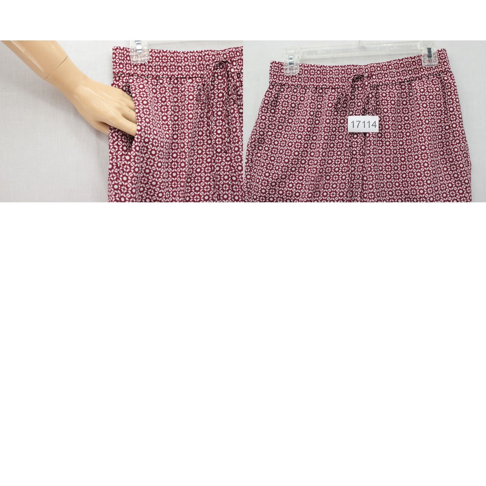 J.Crew J.CREW Lounge Pants Womens 4 Red Geometric Cropped Cuffed Elastic Waist relaxed Pants Women Red Geometric Cropped Lounge Pants 4 Womens Size 27" / US 4 / IT 40 - 8 Thumbnail