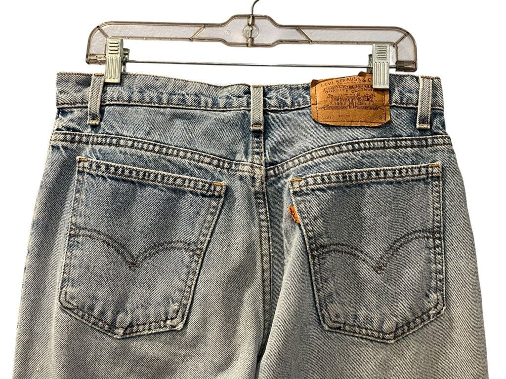 Levi's VTG 1997 Levis 917 Orange Tab Boot Cut Distressed Jeans 12 Size 34" / US 12 / IT 48 - 10 Thumbnail
