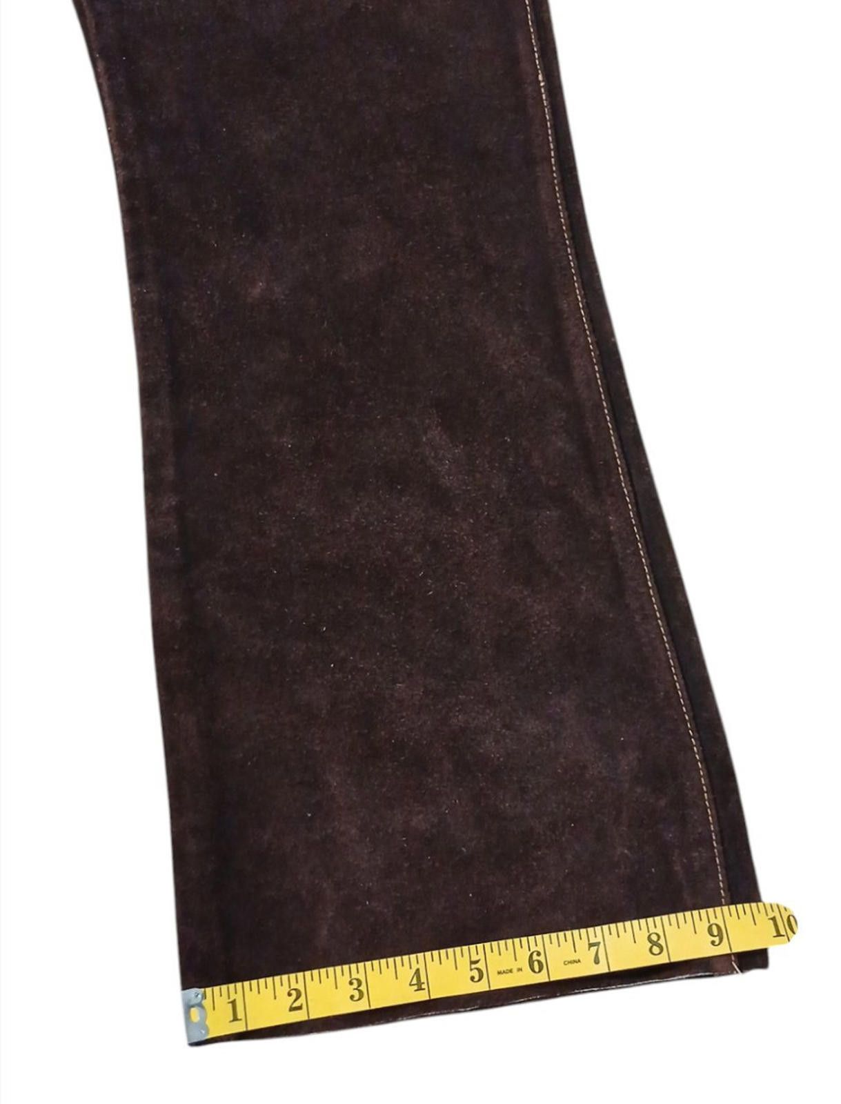 The Unbranded Brand 70's Suede Leather 34x30 Bell Bottom Flare Leg Men's Pants Size US 34 / EU 50 - 5 Thumbnail
