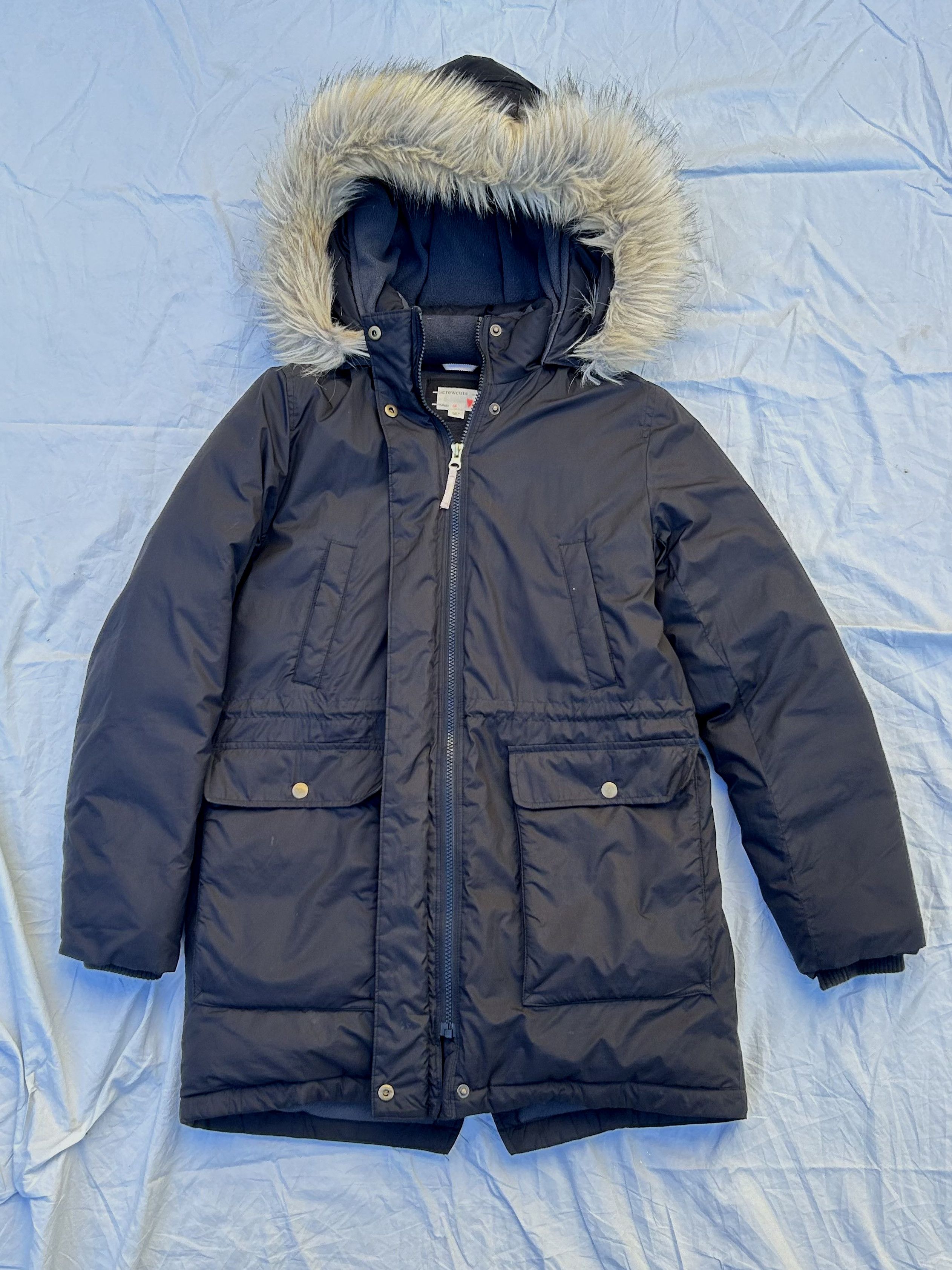 image of J Crew J. Crew Crewcuts Parka With Fur Hood in Black, Women's (Size Large)