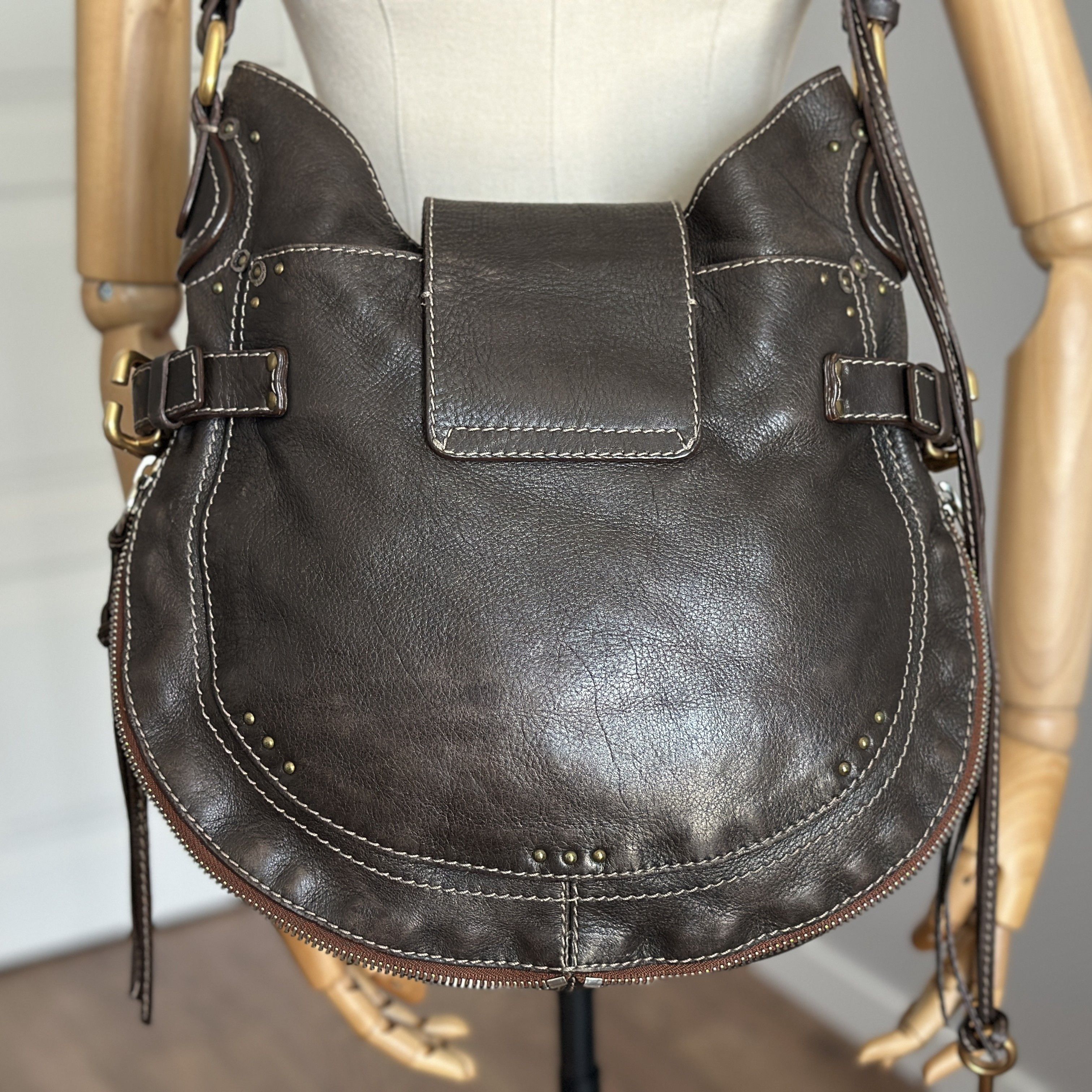 Chloe Chloe Pebbled Leather Paddington Hobo 02-07-53 Made In Italy Size ONE SIZE - 18 Thumbnail