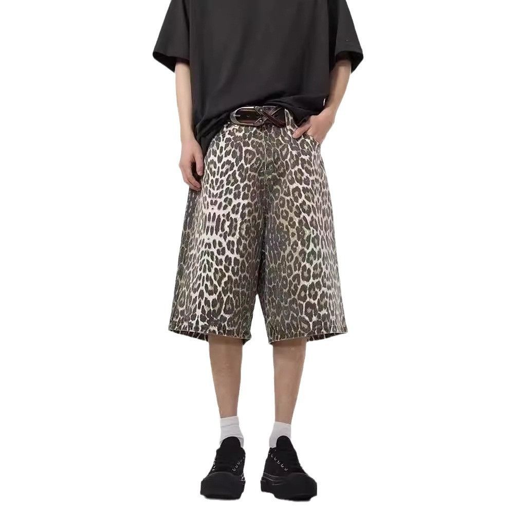 Japanese Brand Retro loose leopard print denim shorts Size US 32 / EU 48 - 5 Thumbnail