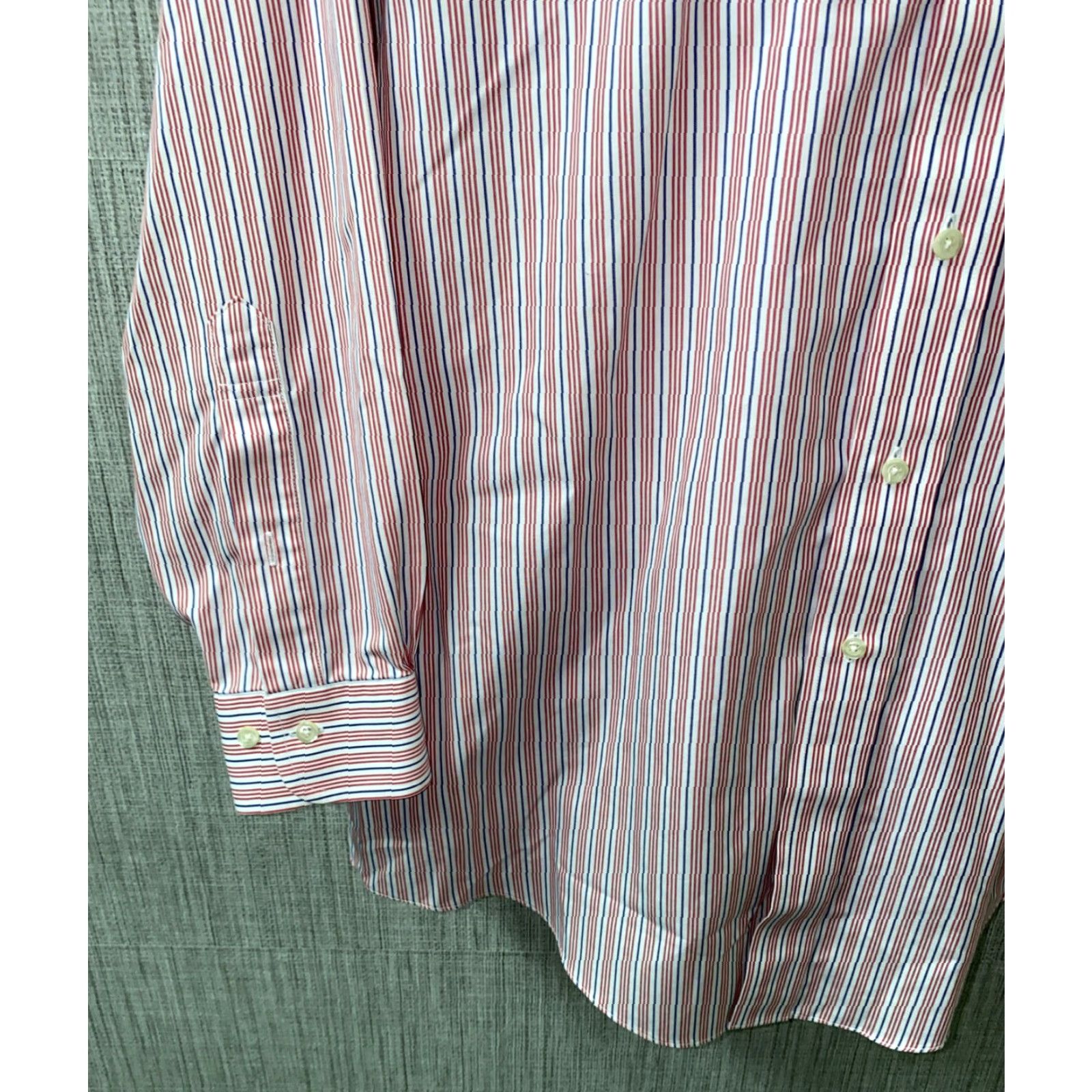 Brooks Brothers Brooks Brothers Dress Shirt Mens Long Sleeve Pink/Blue 16 2/3 Regular Button Front Striped 100% Cotton Size RegularModern Vintage No Size 42R - 4 Thumbnail