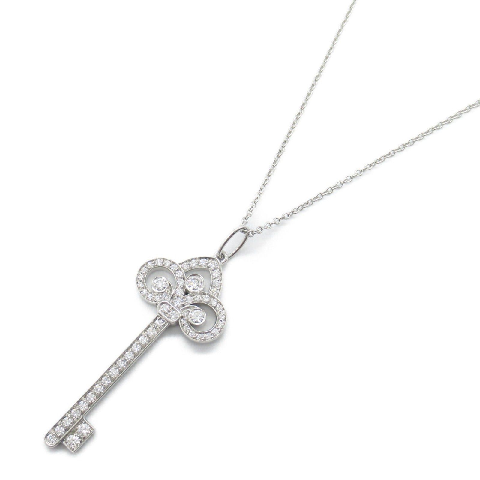 Tiffany & Co. Tiffany Co Key Necklace Pt950 Platinum Diamond Clear Size ONE SIZE - 1 Thumbnail