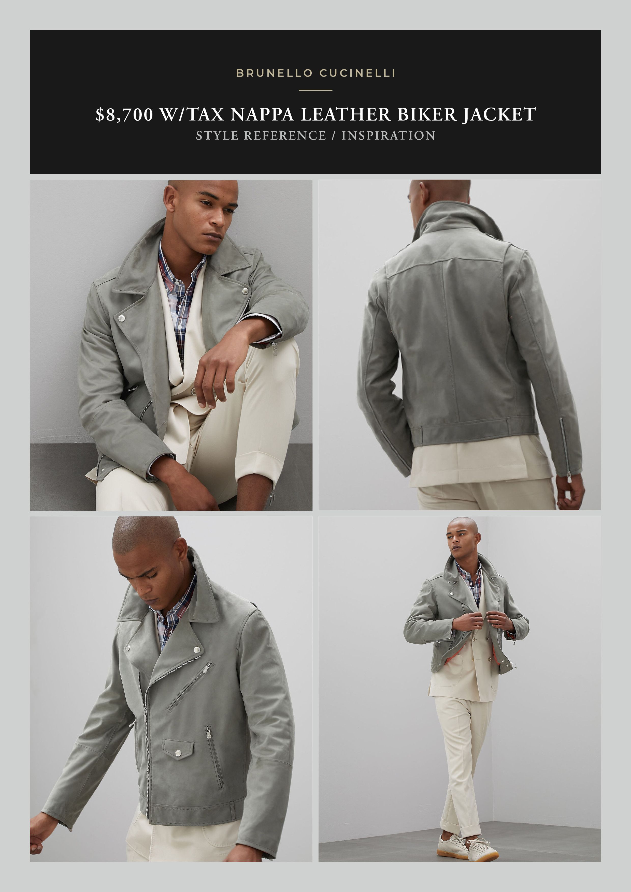 Brunello Cucinelli Fits 48-50, Effortless Cool $8,700 CUCINELLI Sage Biker Size US XS / EU 42 / 0 - 4 Thumbnail