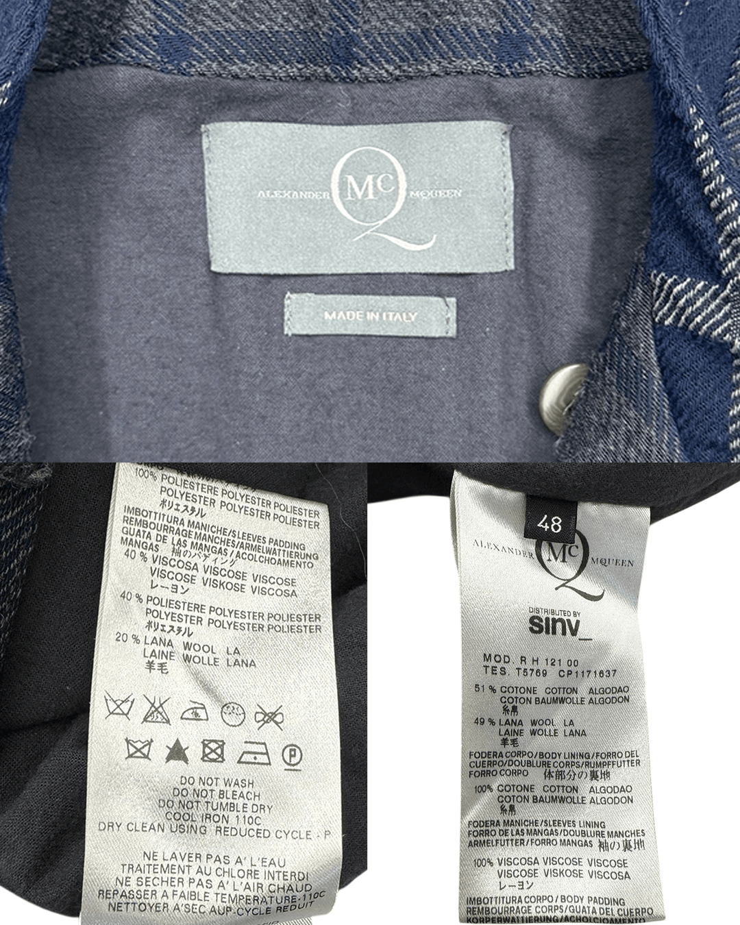 Alexander McQueen Alexander McQueen Wool Check Rider Jacket Size US M / EU 48-50 / 2 - 11 Thumbnail