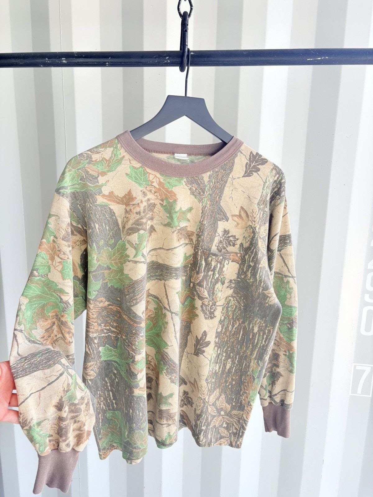 Vintage Camo Shirt Sun Faded Trashed ERD grunge paper thin Size US XL / EU 56 / 4 - 2 Thumbnail