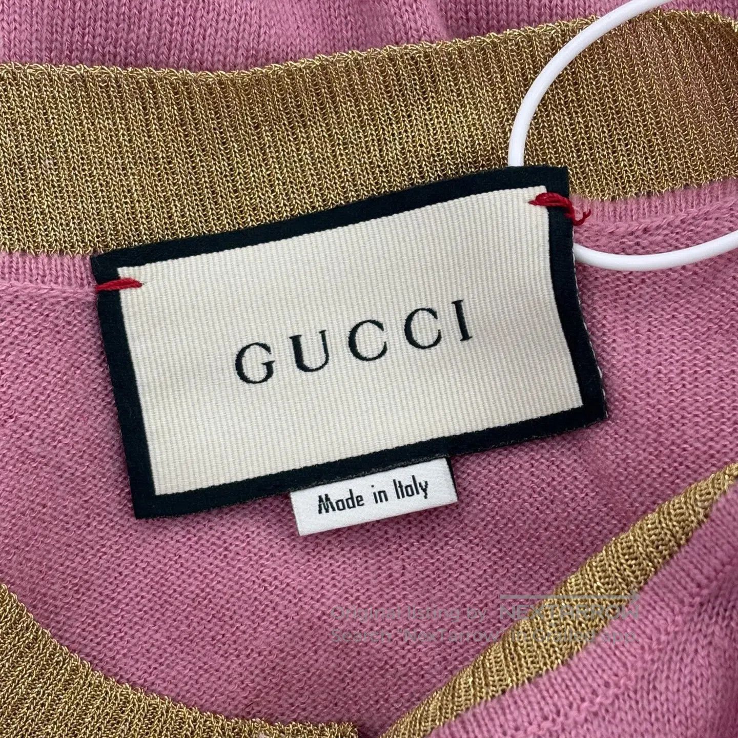 Gucci Guicci Gold-threaded buttoned knitted sweater jacket Size M / US 6-8 / IT 42-44 - 3 Thumbnail