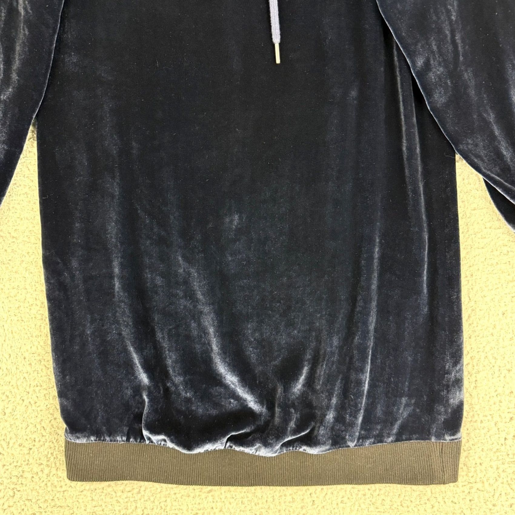 Alice + Olivia Alice + Olivia Hoodie Dress Womens S Navy Blue Velvet Silk Blend CC708B12537 Size S / US 4 / IT 40 - 4 Thumbnail