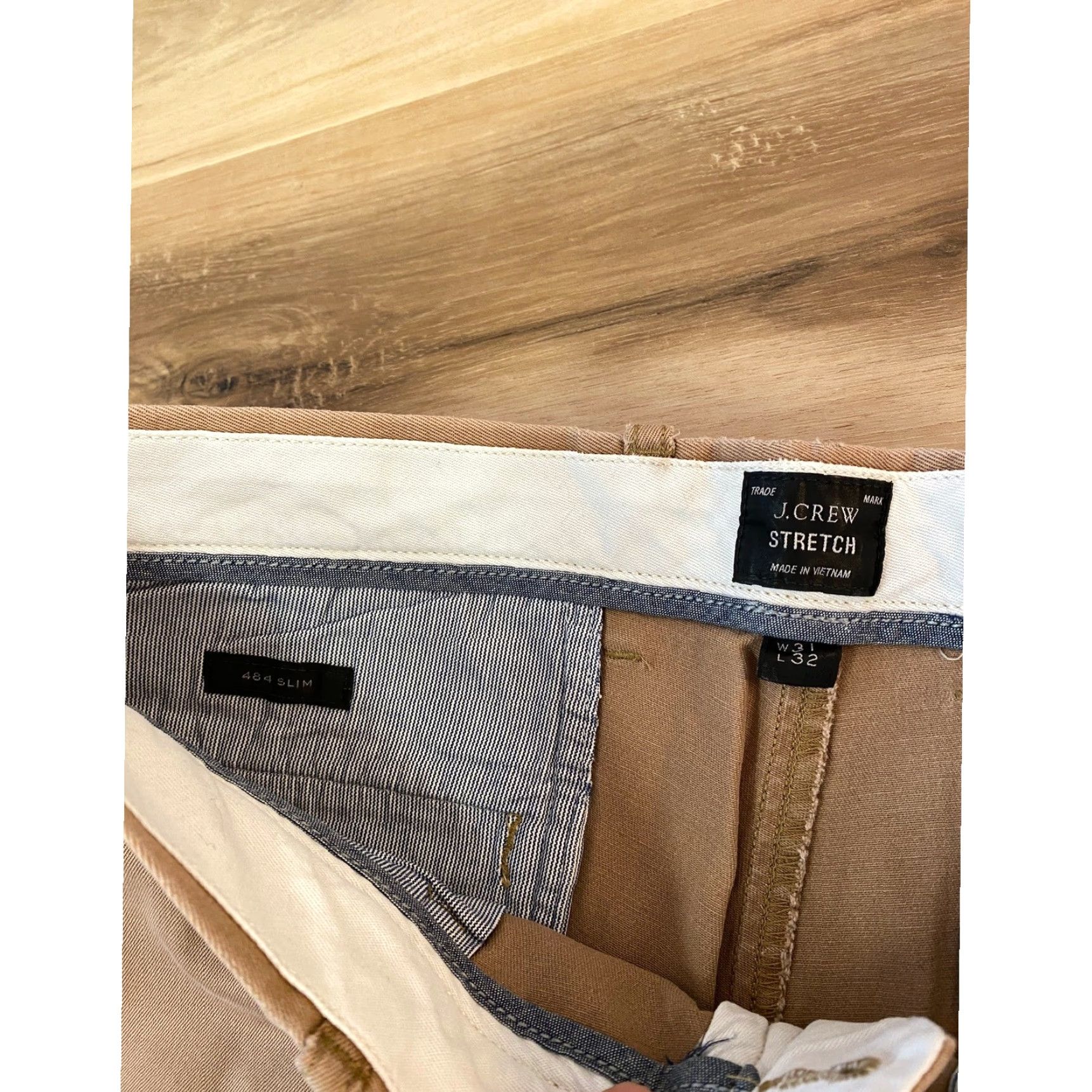 J.Crew J. Crew Chino Pants Mens 31x32 Slim Fit Tan Cotton Blend Flat Front Stretch Pockets Casual Workwear Size US 31 - 2 Thumbnail