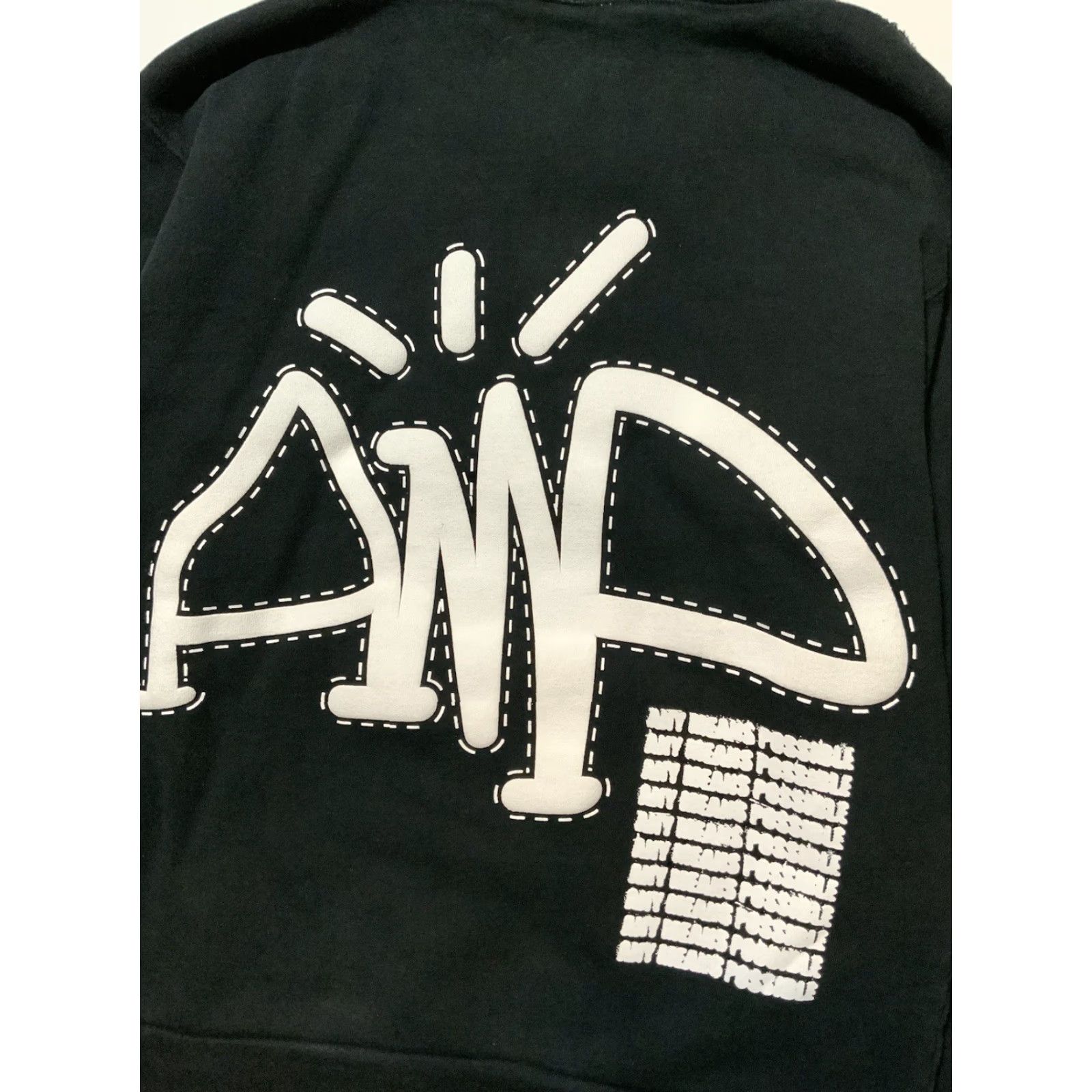 Vintage AMP Any Means Possible Kai Cenat Puff Print Heavyweight Black Pullover Hoodie SM Mens S Hoodie Size US S / EU 44-46 / 1 - 6 Thumbnail