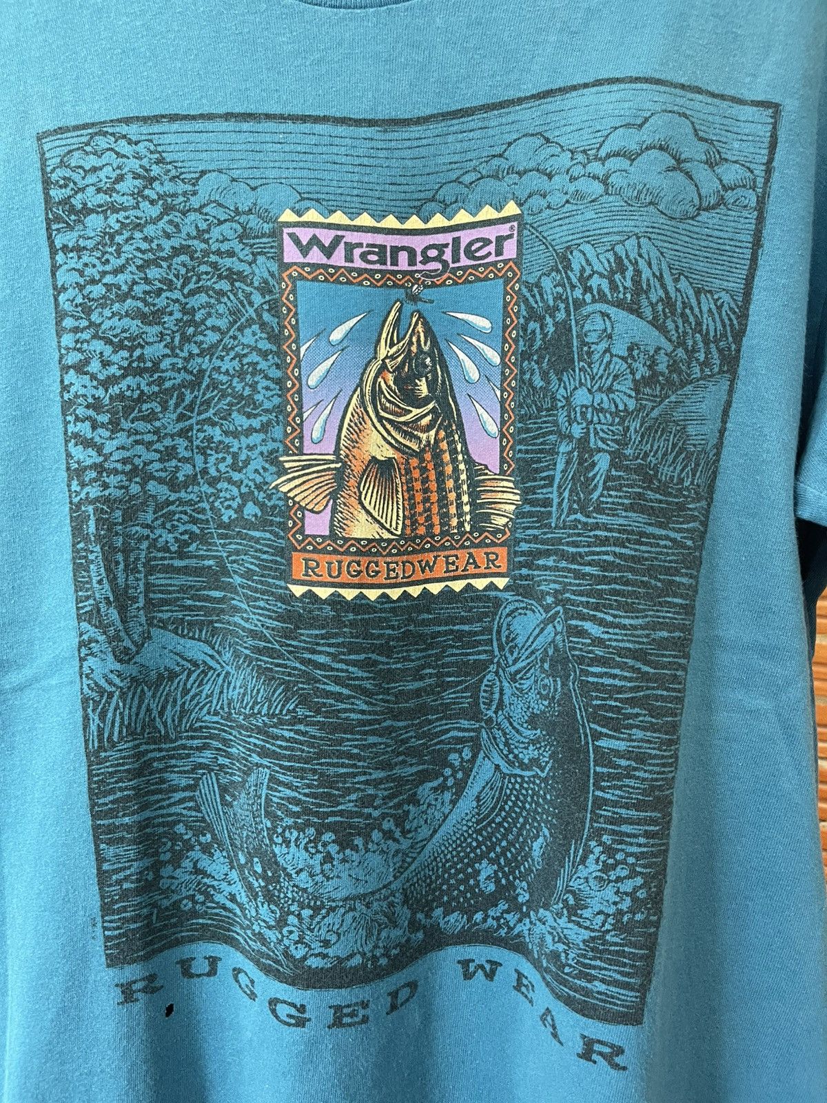 Wrangler Vintage 90s 1994 Wrangler Rugged Wear Single-Stitch T-Shirt Size US M / EU 48-50 / 2 - 2 Thumbnail