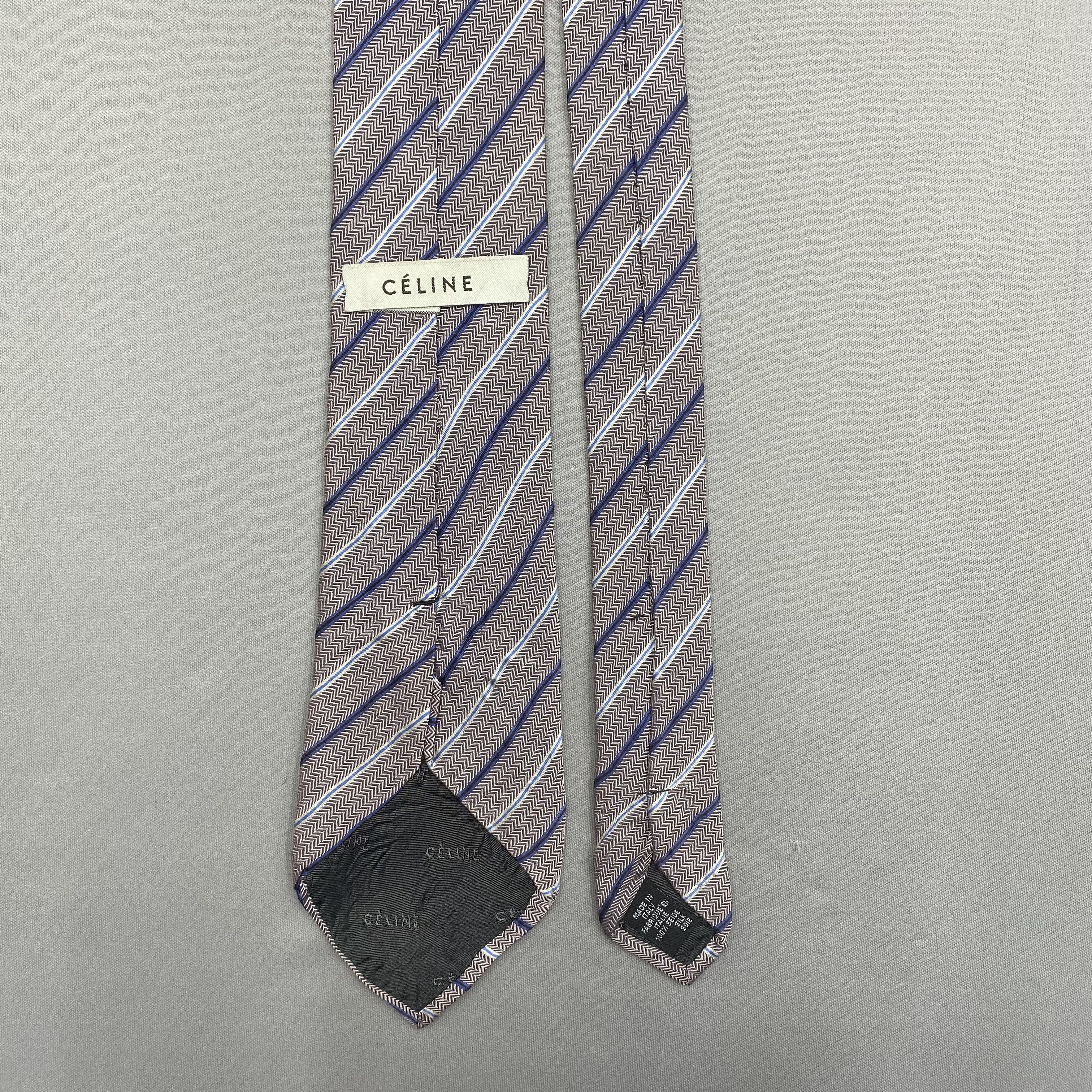 Celine Vintage Celine SILK Necktie Cravate Pure Silk Neck Tie Size ONE SIZE - 6 Thumbnail