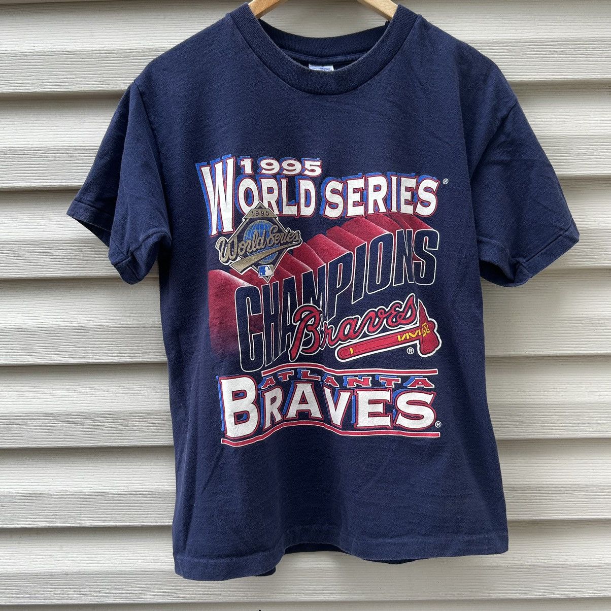 Vintage 1995 atlanta braves graphic world series tshirt | Grailed