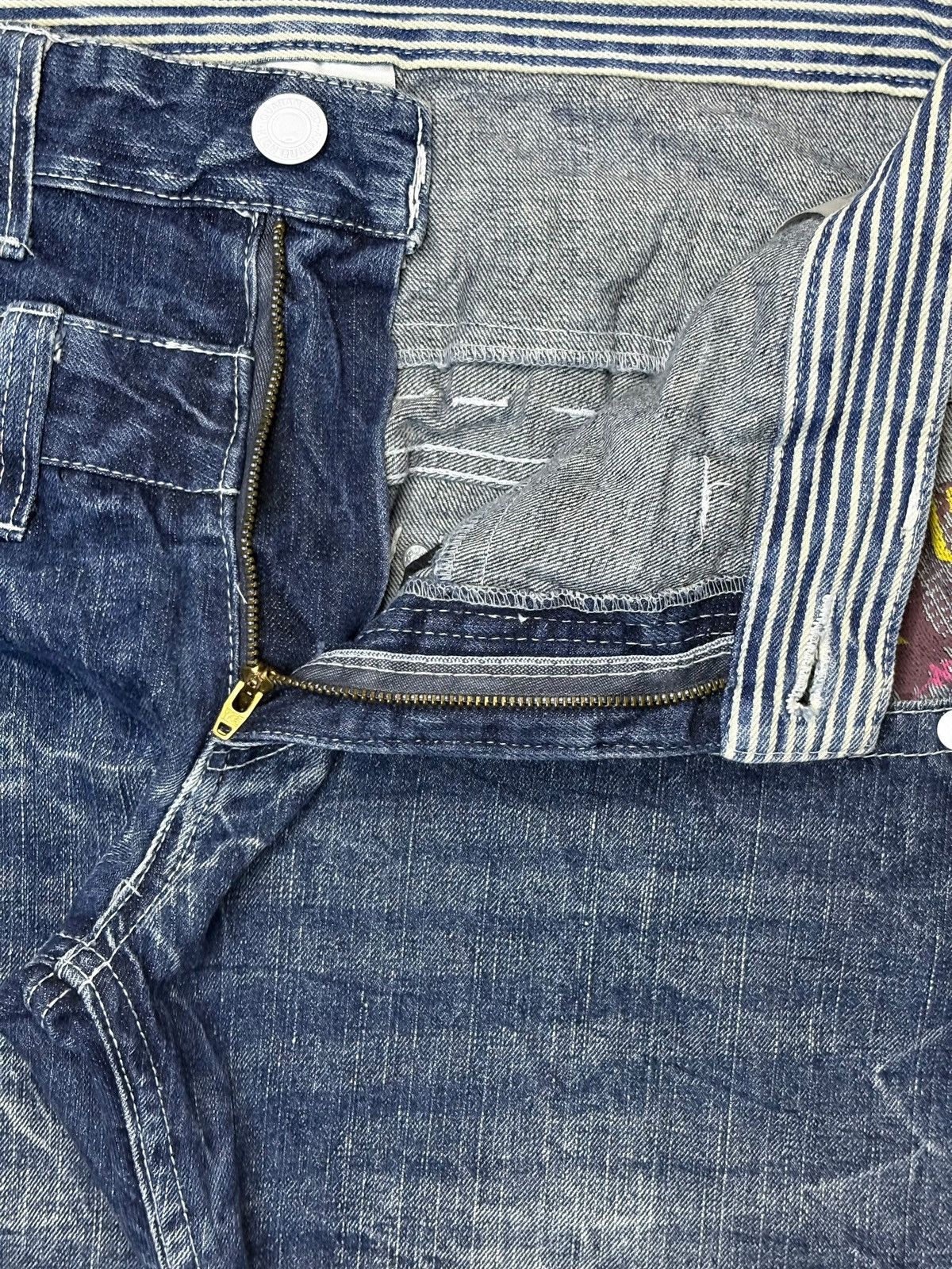 Japanese Brand Vintage Japanese Double Focus Double Waist Printed Jeans Size US 30 / EU 46 - 9 Thumbnail