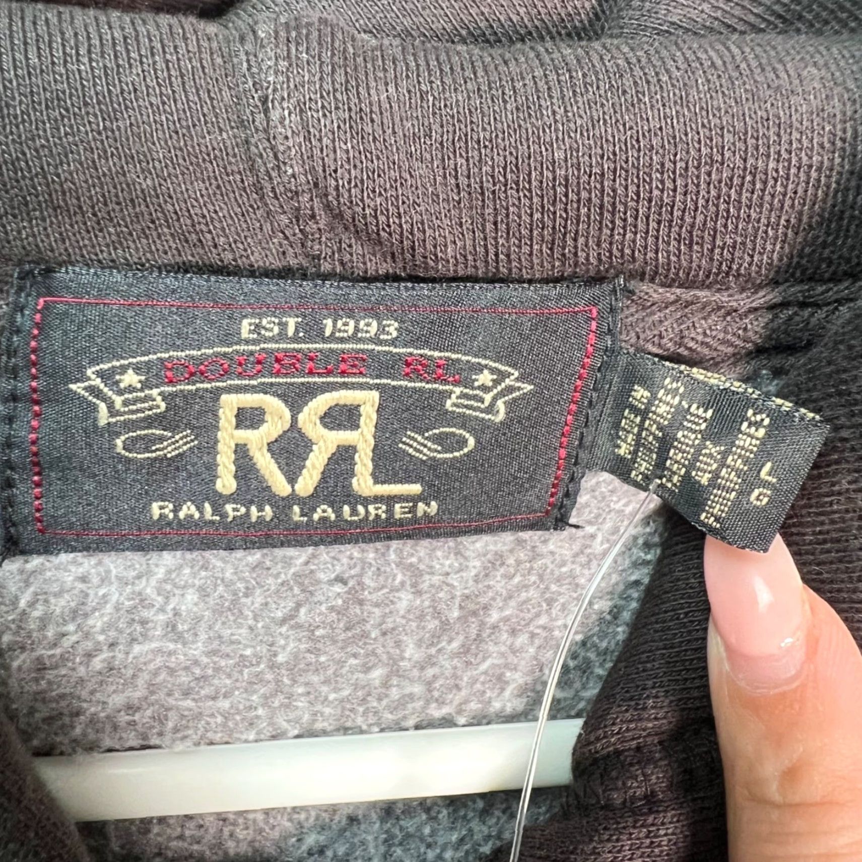 Ralph Lauren RRL Ralph Lauren Mens Hoodie Size L Black Zip Hooded Sweatshirt NEW Size US L / EU 52-54 / 3 - 3 Thumbnail