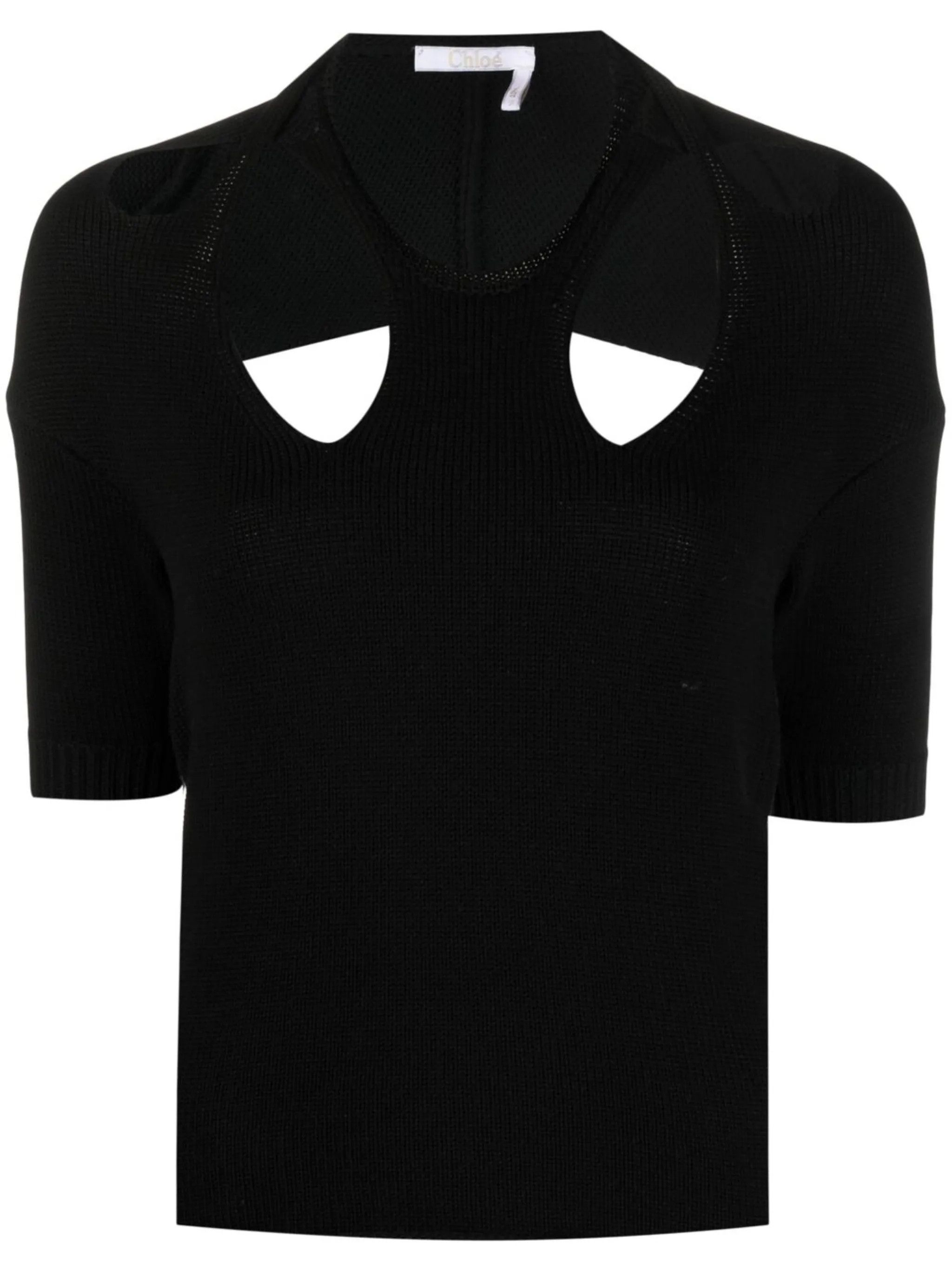 o1y0825 Short Sleeves Sweater in Black