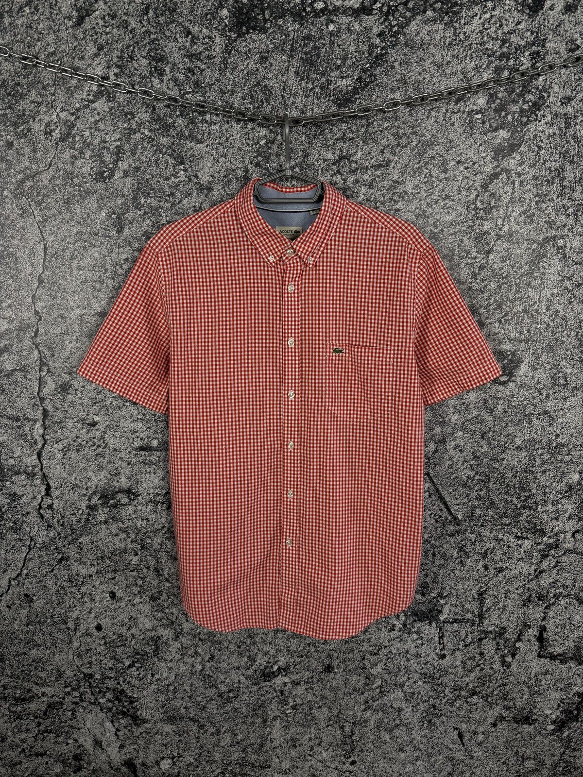 Lacoste Men’s Lacoste Short Sleeve Plaid Shirt Button Up Regular Fit Size US L / EU 52-54 / 3 - 1 Thumbnail