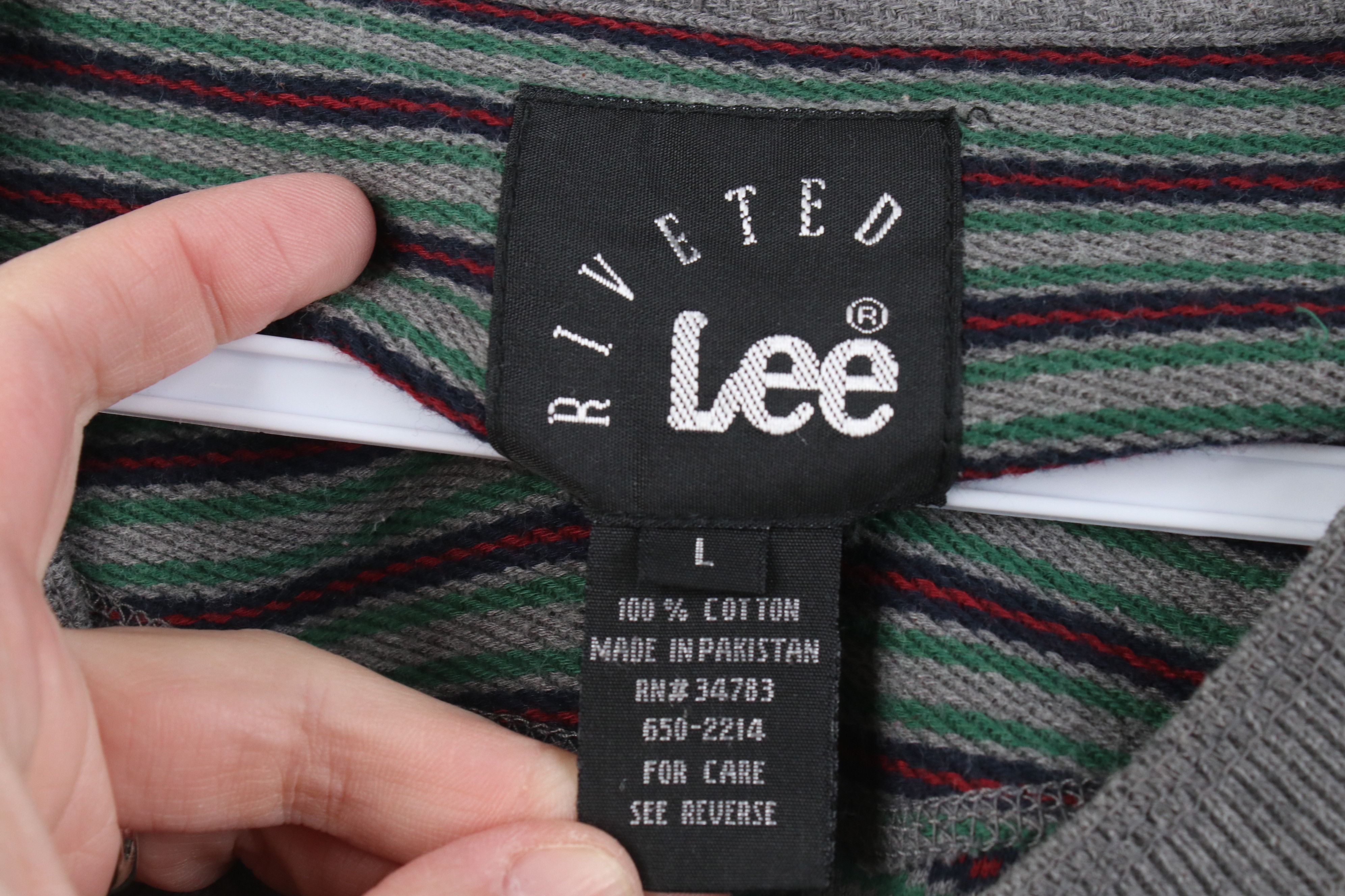 Lee Vintage 90s Lee Thermal Knit Long Sleeve Henley T-Shirt Size US L / EU 52-54 / 3 - 7 Thumbnail