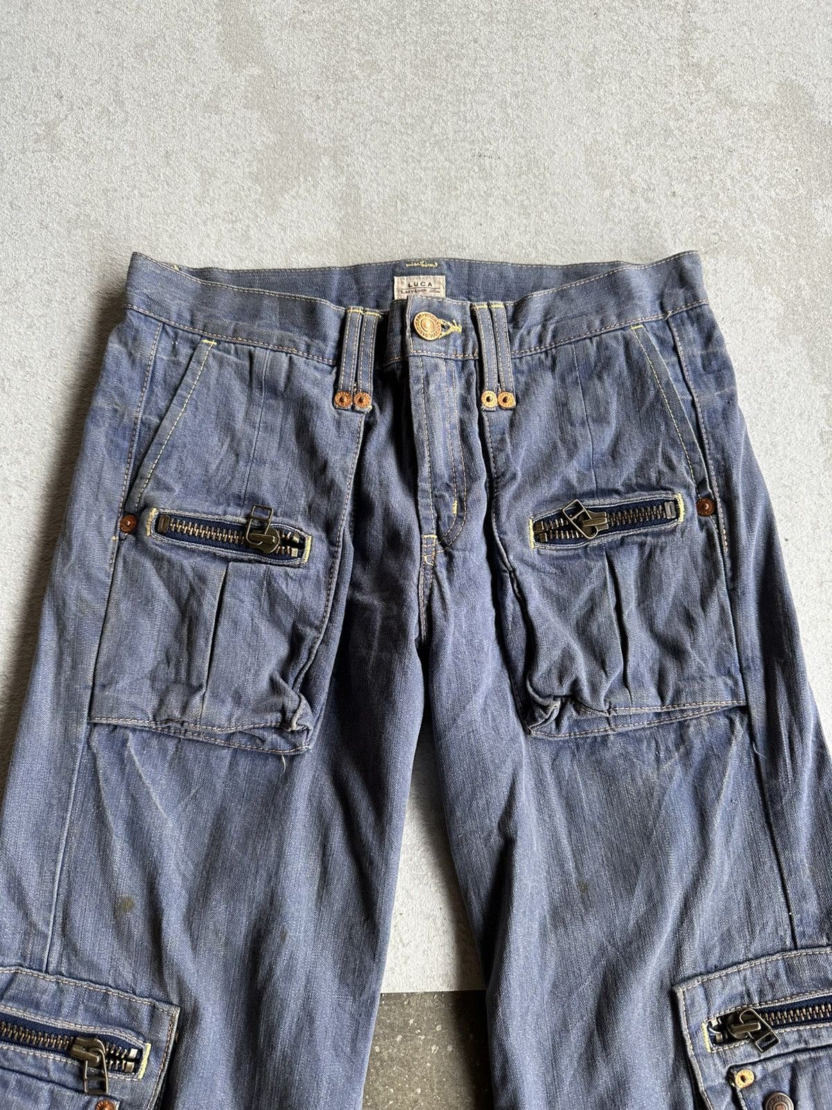 Japanese Brand SEND OFFERS 🩸 LUCY Jeans Big Pocket Denim RARE Ankle Pants Size US 30 / EU 46 - 3 Thumbnail
