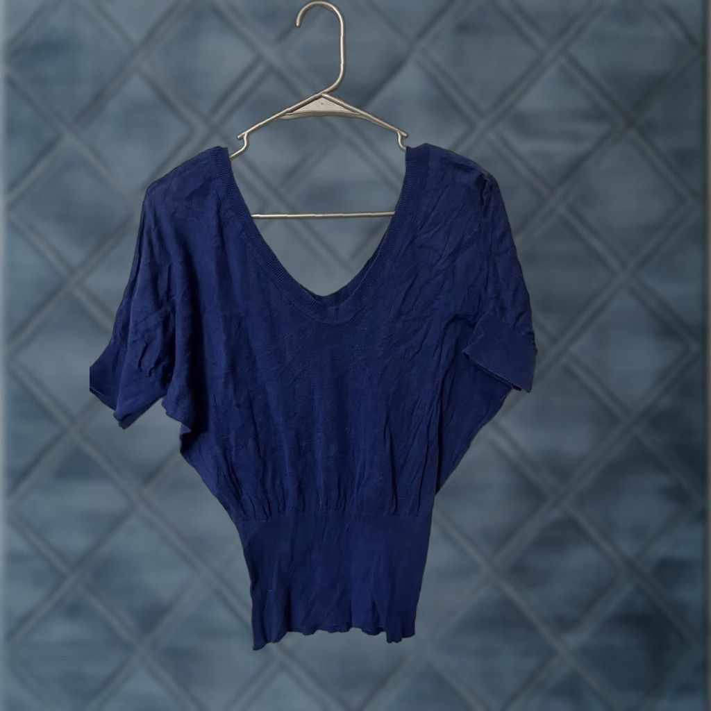 Express Express Blouse XS Blue V-Neck Drapey Dolman Short Sleeve Stretch Womens Shirt 90s? (if applicable) Mens? Size XS / US 0-2 / IT 36-38 - 1 Thumbnail