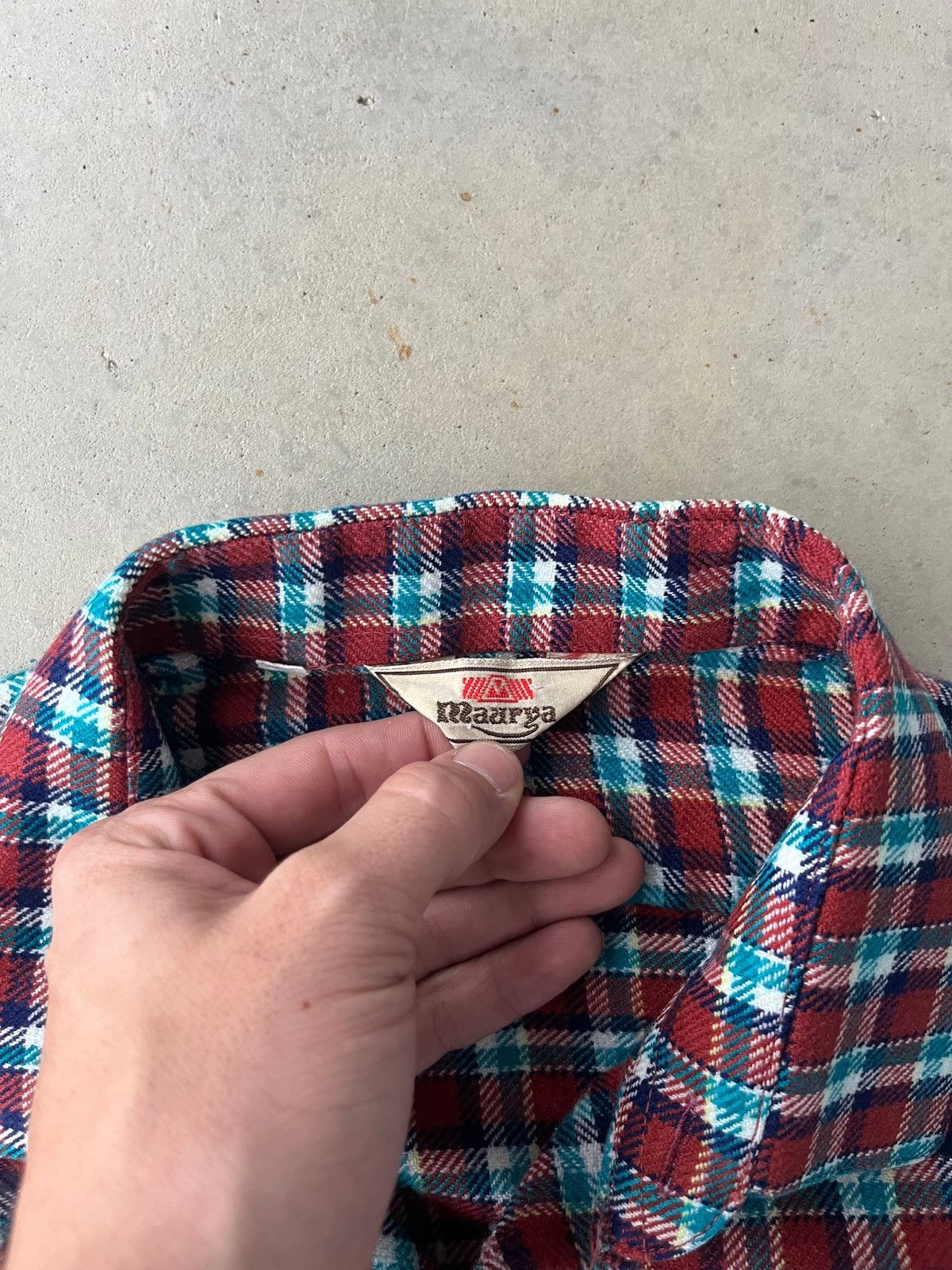 Vintage Vintage 80s Maroon Plaid Cotton Flannel Size US M / EU 48-50 / 2 - 4 Thumbnail