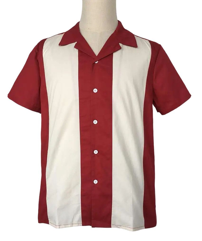Other Retro Two-tone Men Shirt Solid Casual Shirt Maroon Size US M / EU 48-50 / 2 - 1 Thumbnail