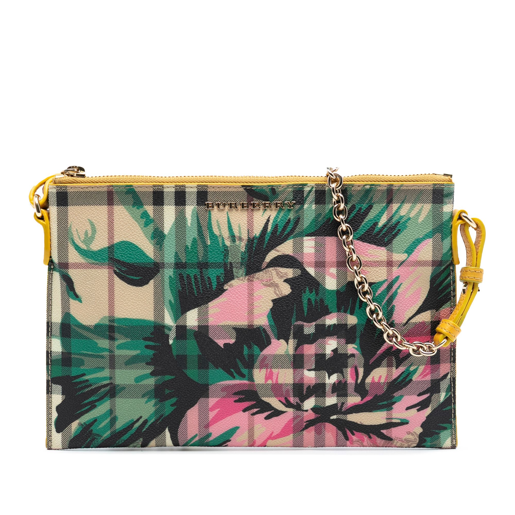 Burberry Burberry Haymarket Check Coated Canvas Floral Print Crossbody Size ONE SIZE - 1 Thumbnail