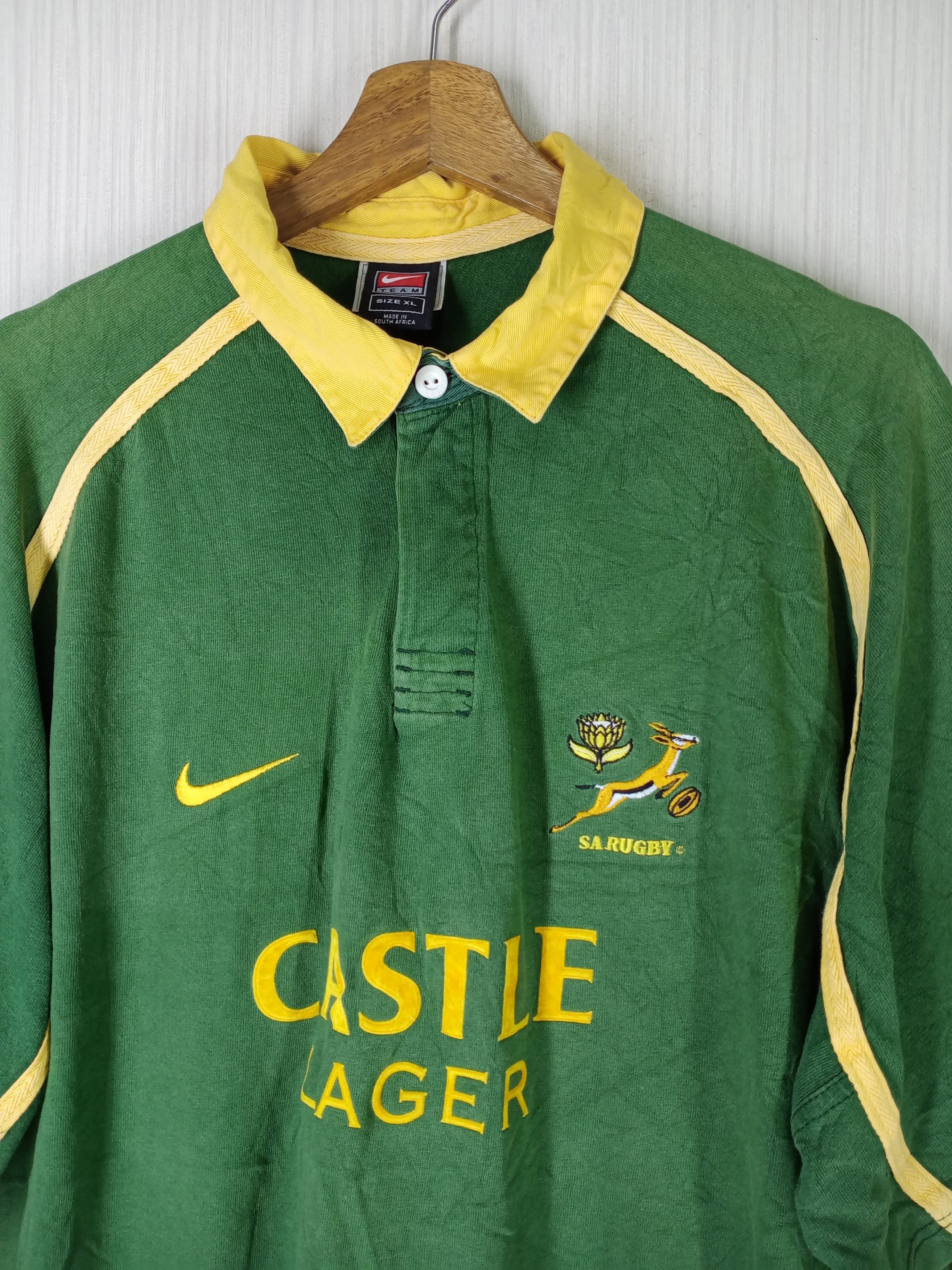 Nike Vintage Nike Team South Africa Castle Lager Rugby Jersey Size US XL / EU 56 / 4 - 4 Thumbnail