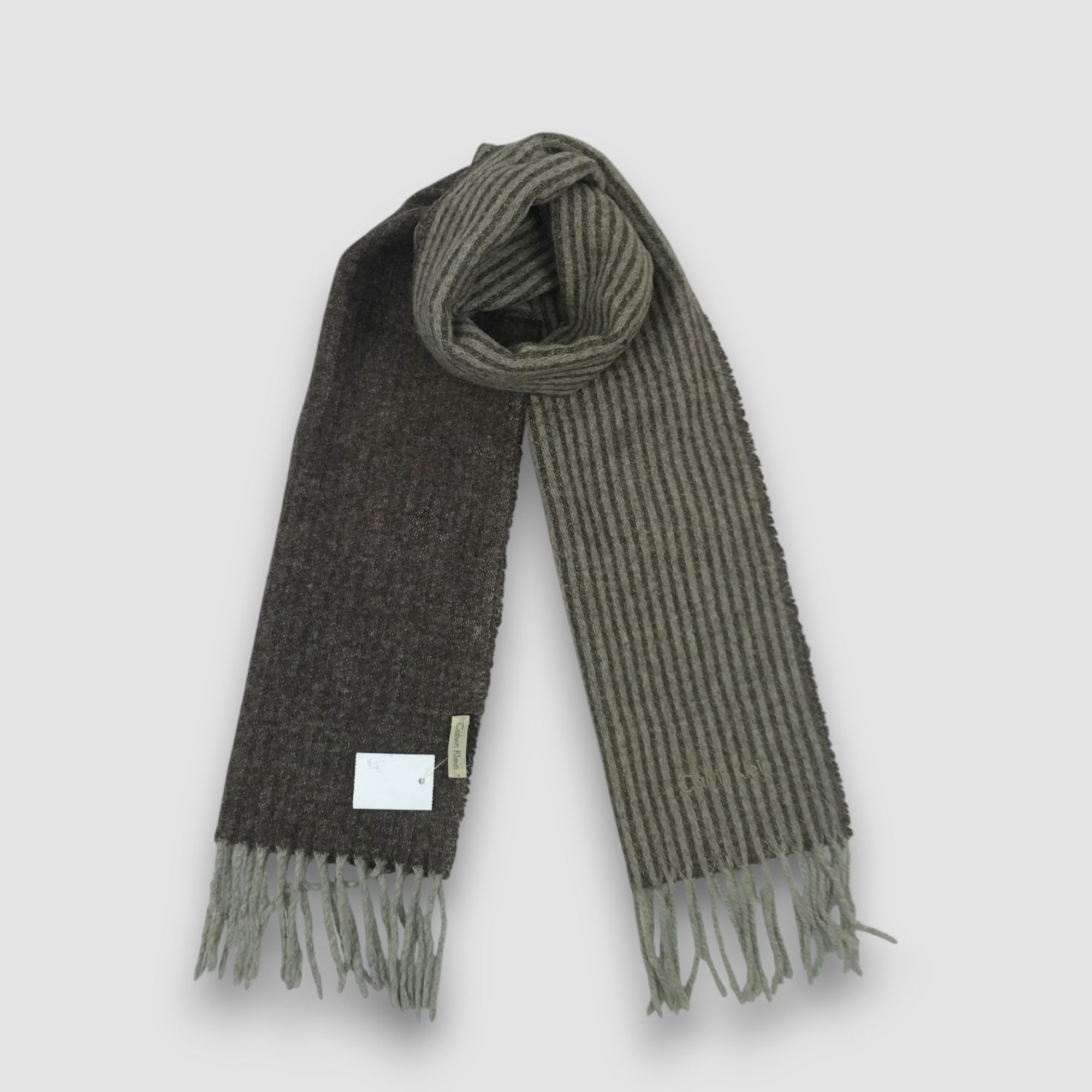 Calvin Klein Vintage Calvin Klein Scarf Striped Muffler Wool Scarves Size ONE SIZE - 1 Thumbnail