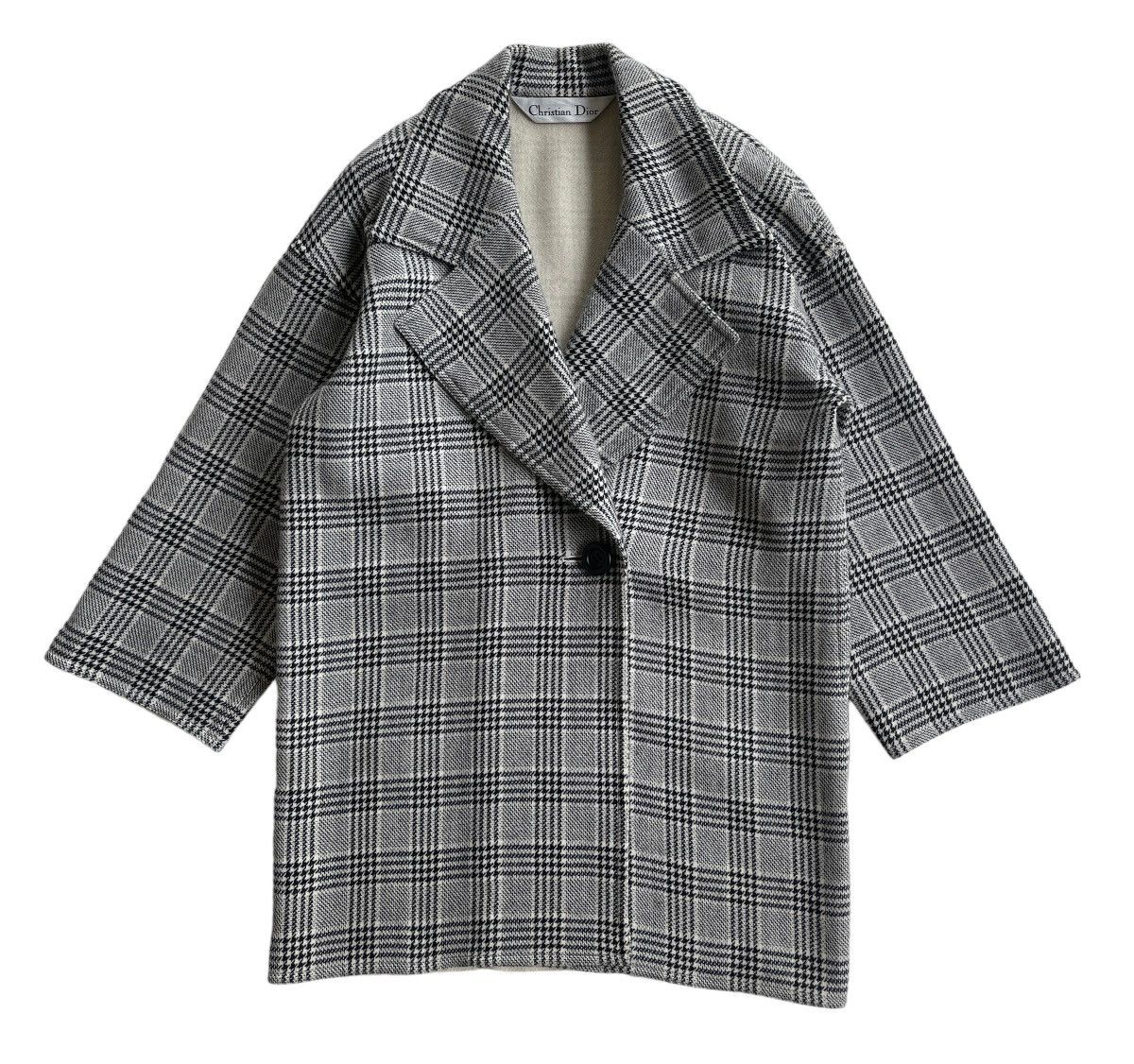 Christian Dior Monsieur Houndstooth Wool Checked Oversize Jacket Size M / US 6-8 / IT 42-44 - 2 Thumbnail