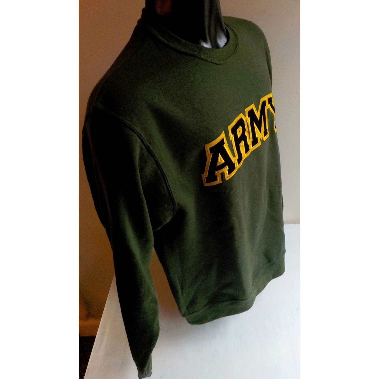 Jerzees JERZEES Army Green Crewneck Pullover Sweatshirt - Cotton Blend - Sz MED - Men's Shirt Size US M / EU 48-50 / 2 - 3 Thumbnail