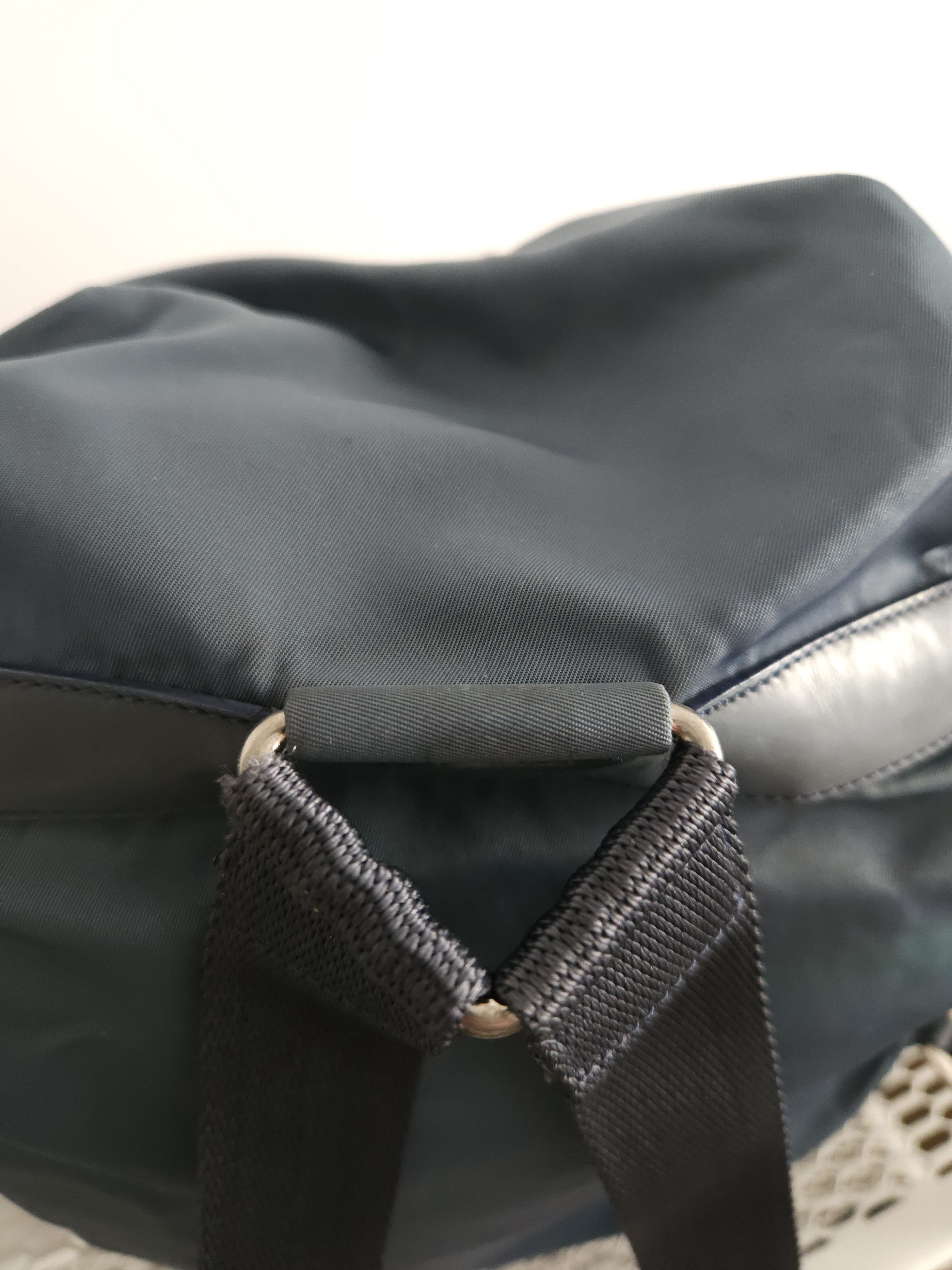 Prada Vintage 90s Prada nylon triangle logo mini cargo backpack Size ONE SIZE - 14 Thumbnail