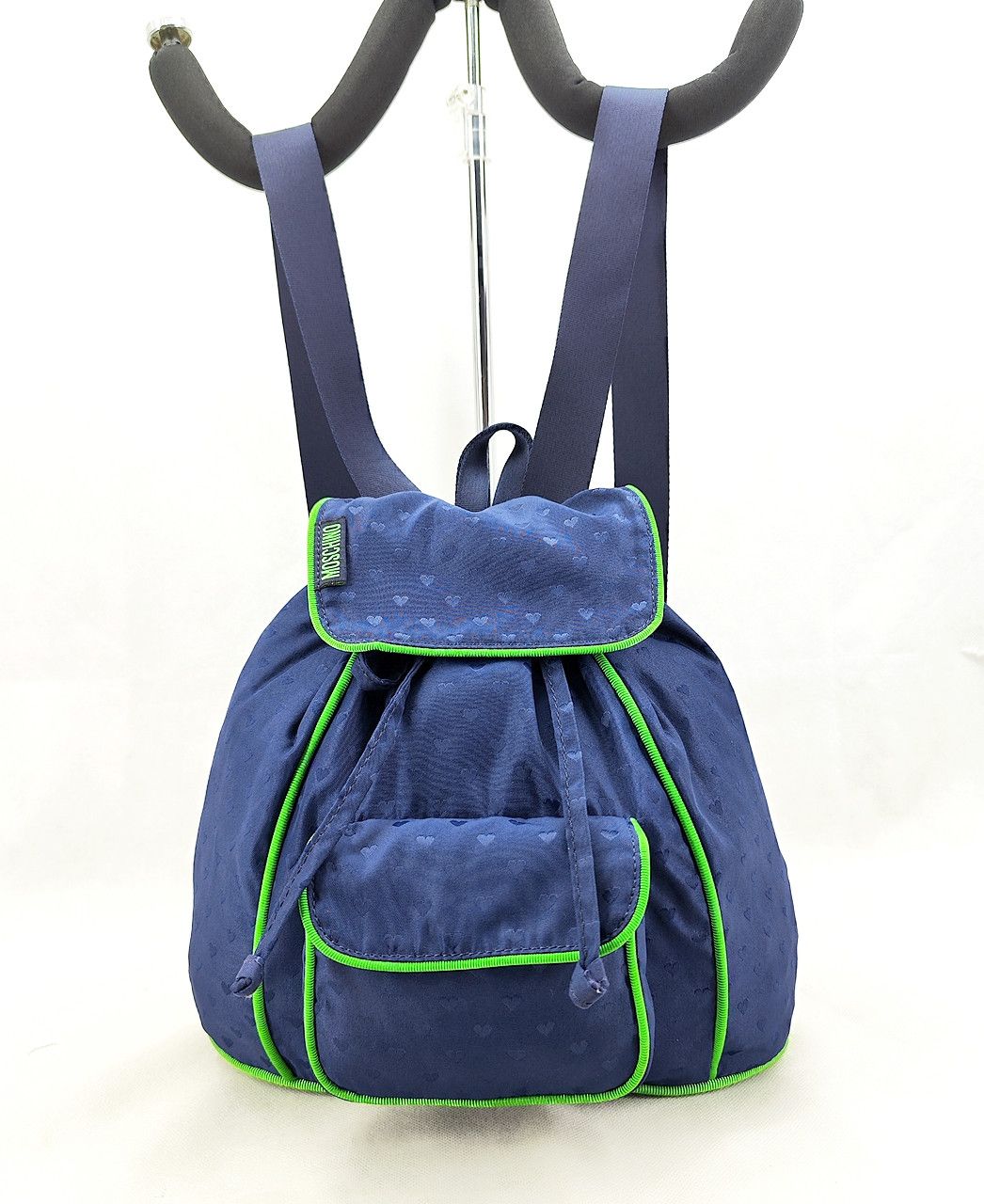 Moschino MOSCHINO love blue mini backpack with green piping Size ONE SIZE - 1 Thumbnail