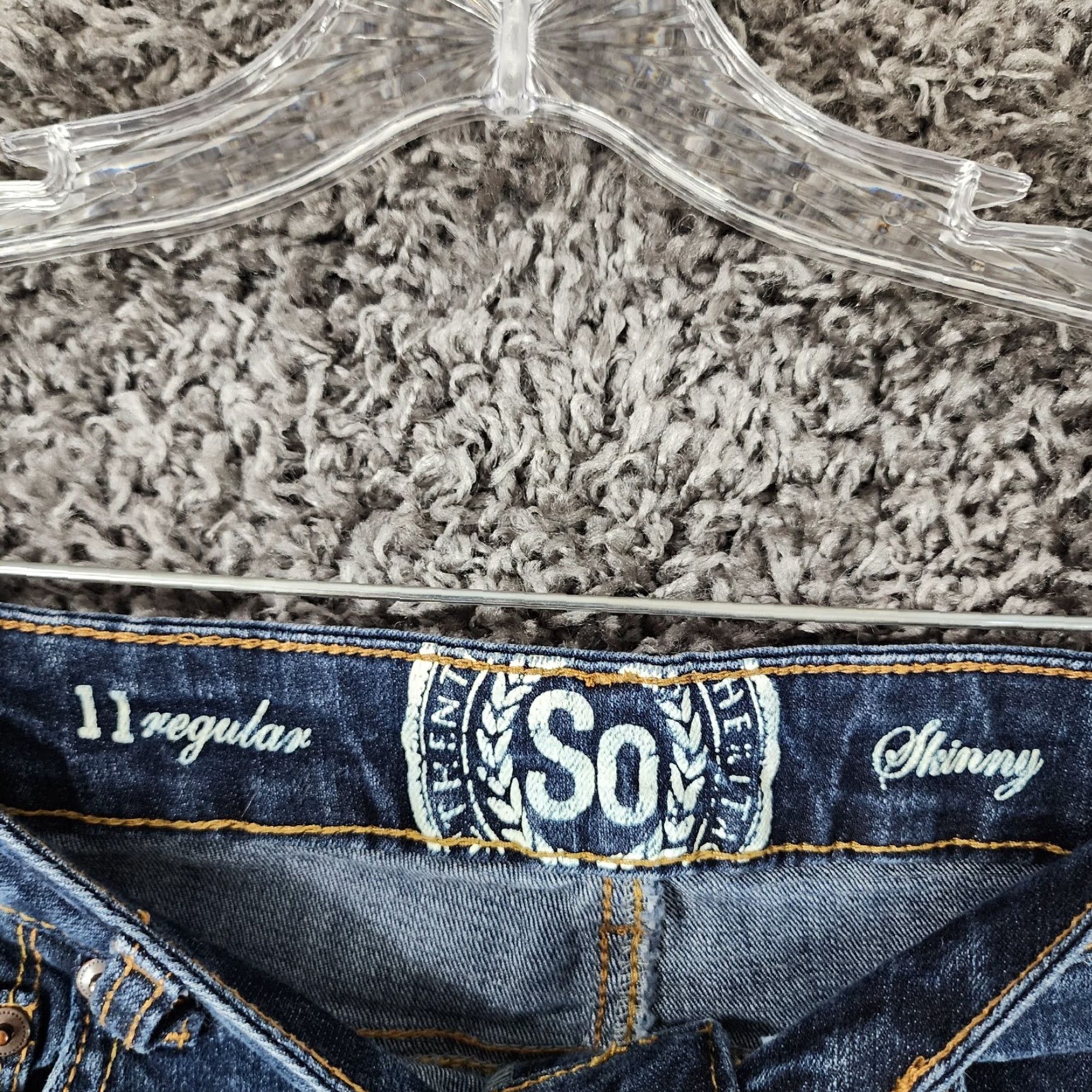 Vintage SO Womens Jeans Skinny Blue Cotton Blend Size 11 Regular 32x29 Womens Size 32" / US 10 / IT 46 - 3 Thumbnail