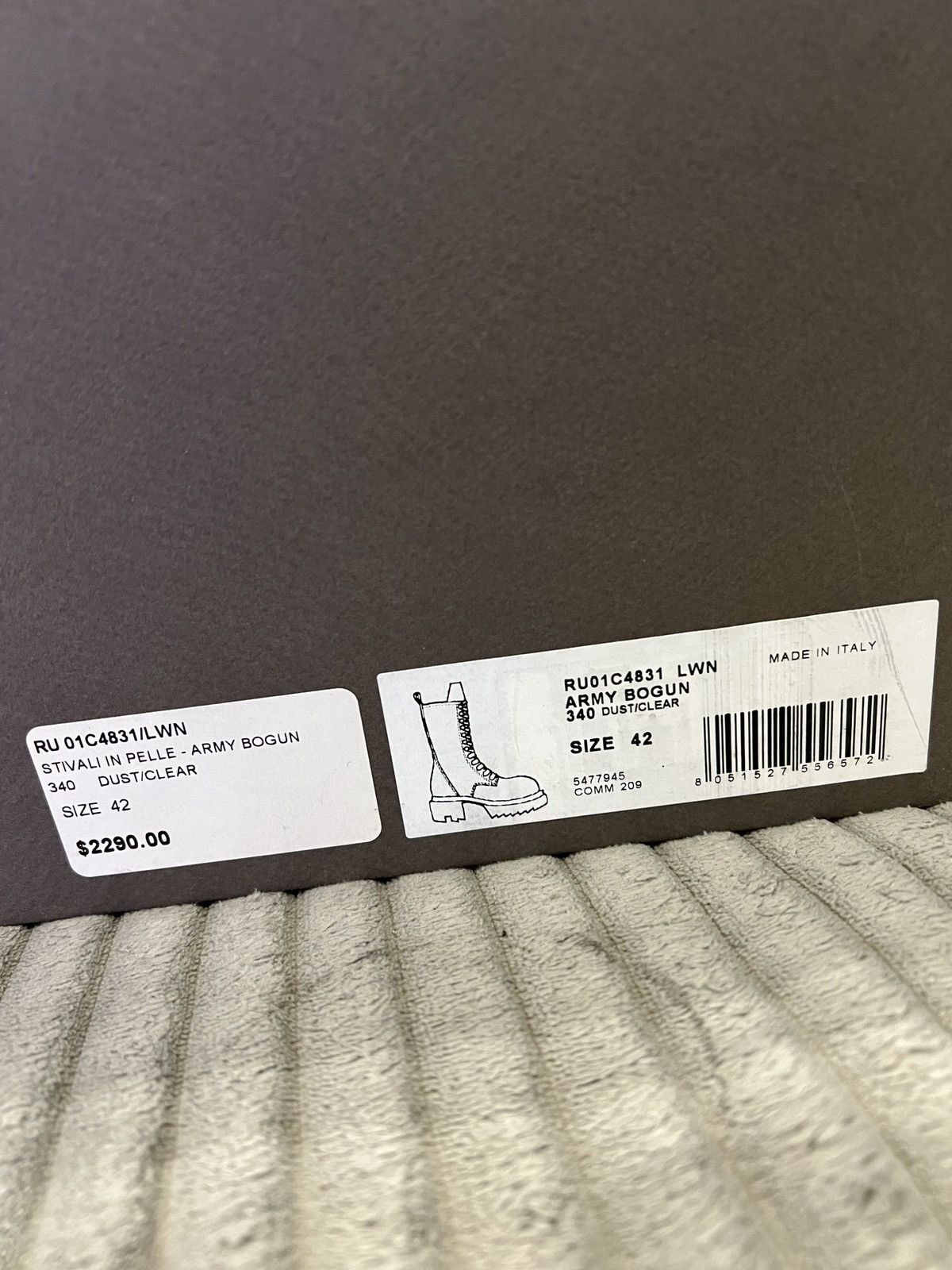 Rick Owens Rick Owens Army Bogun Lace Up Boot Size 42 Size US 9 / EU 42 - 10 Thumbnail