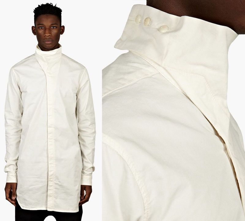 Rick Owens Rick Owens SS14 Vicious Island Draped Collar Shirt Size US L / EU 52-54 / 3 - 3 Thumbnail