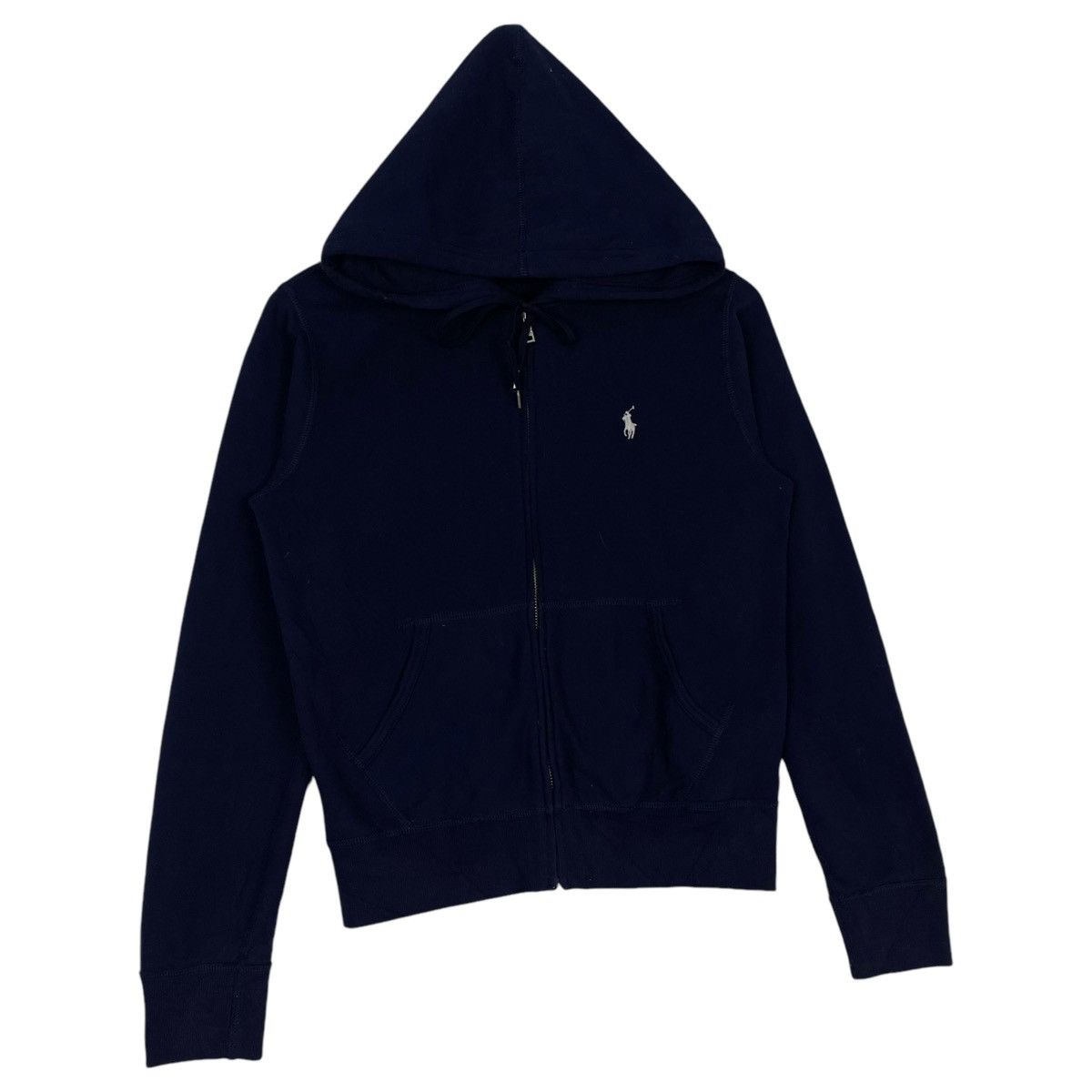 Polo Ralph Lauren × Vintage Vintage Polo Ralph Lauren Hoodie Sweater Pullover Navy Blue Size US M / EU 48-50 / 2 - 3 Thumbnail