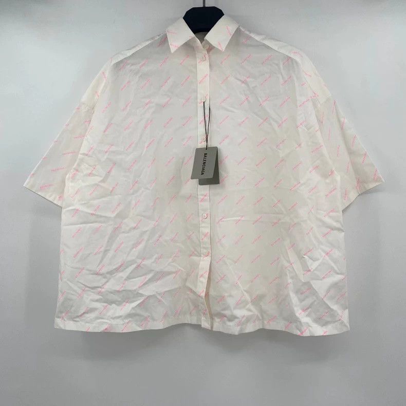 Balenciaga Balenciaga Pink bullet screen shirt with short sleeves 2501 Size XS / US 0-2 / IT 36-38 - 1 Thumbnail