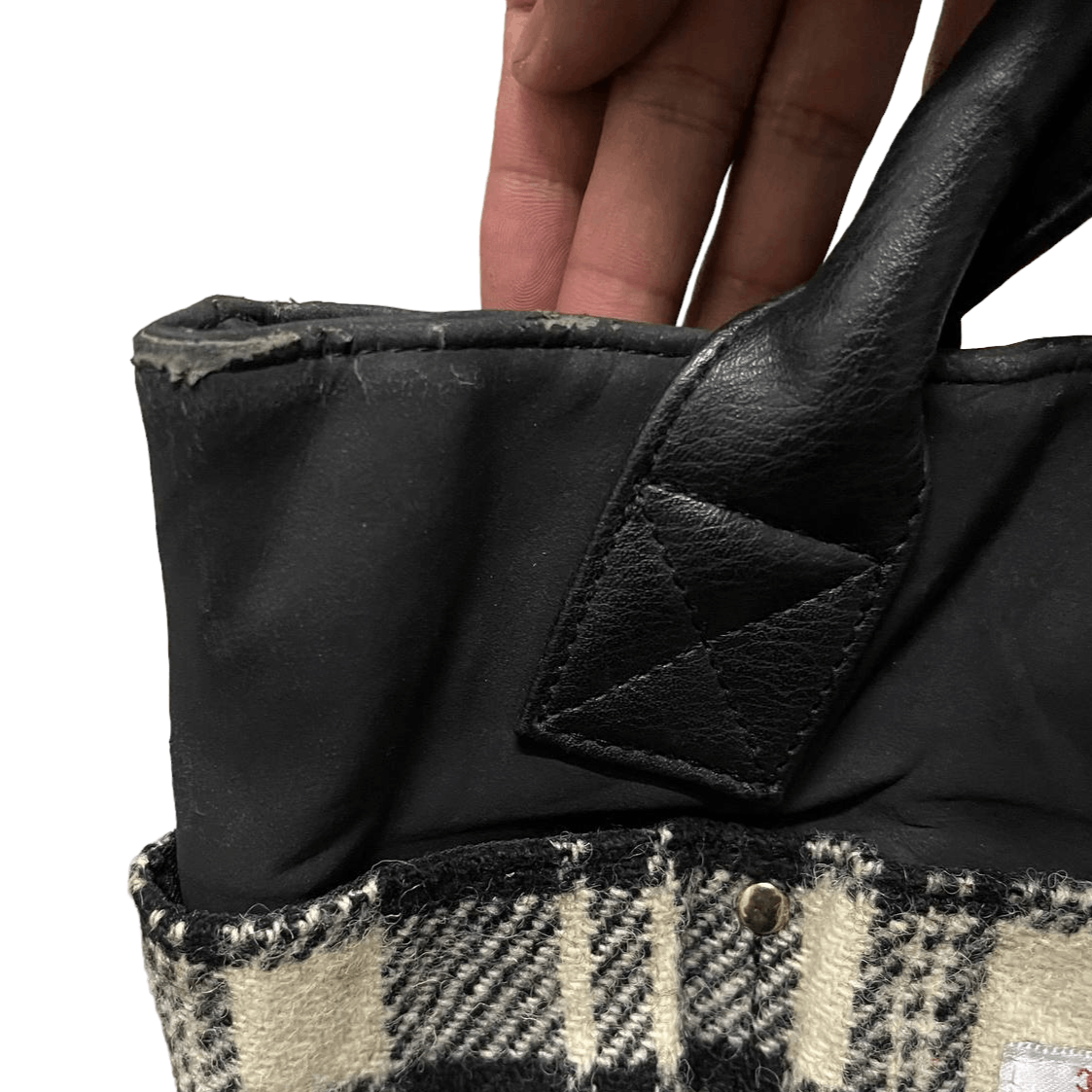 Harris Tweed Harris Tweed Wool Leather Handle Bag Size ONE SIZE - 4 Thumbnail