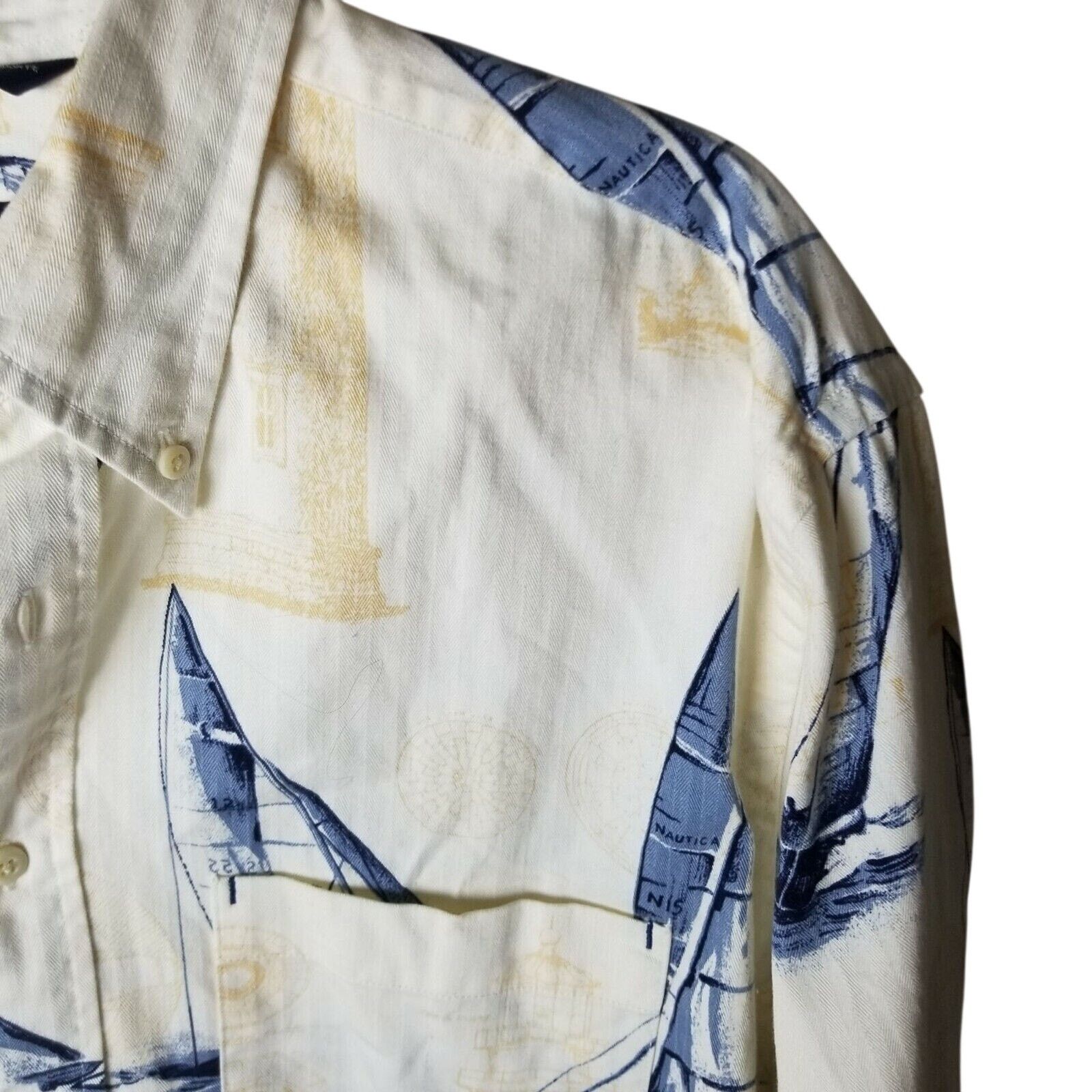 Nautica Vintage Nautica Mens Sailboat Print Shirt Size L Preppy Size US L / EU 52-54 / 3 - 2 Thumbnail