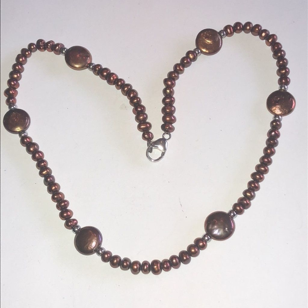 Honora 925 Genuine Freshwater Chocolate Pearl Necklace