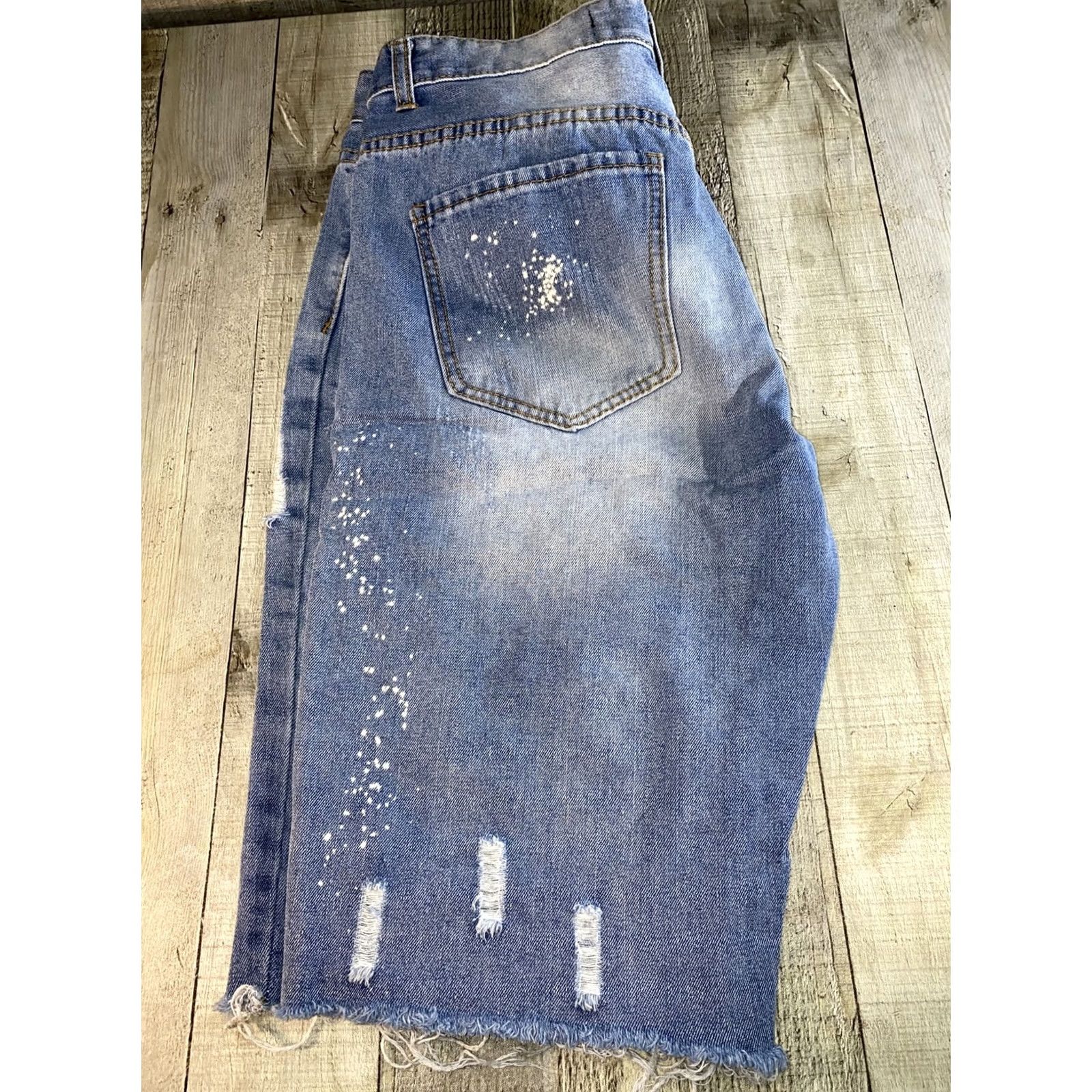 Vintage XRAY Jeans Bermuda Shorts Slim 34 Mens Blue Distressed 5-Pocket Cotton Blend Spandex Size US 34 / EU 50 - 6 Thumbnail