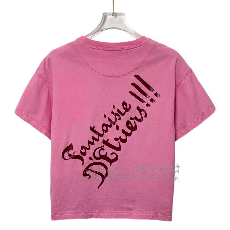 Hermes Hermes Pink Geometric Pattern Letter Printed Cotton Round Size XS / US 0-2 / IT 36-38 - 2 Thumbnail