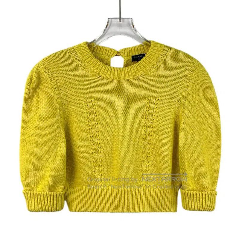 Chanel Chanel Yellow Cotton Knit Sweater for Women . Size S / US 4 / IT 40 - 1 Thumbnail