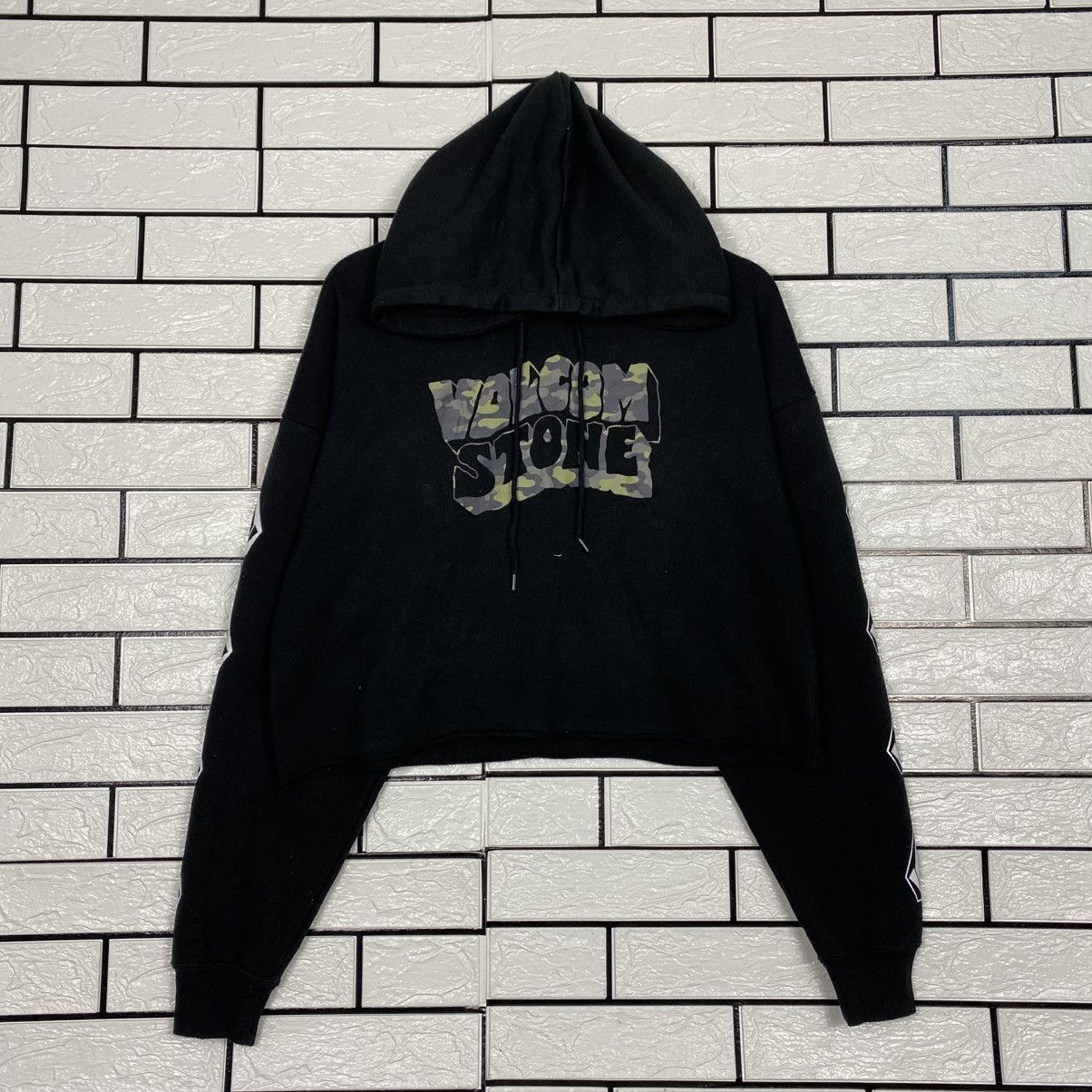 Japanese Brand 📌Cropped Striped Biker Hoodie Sweatshirt Volcom Big Logo Size US M / EU 48-50 / 2 - 2 Thumbnail
